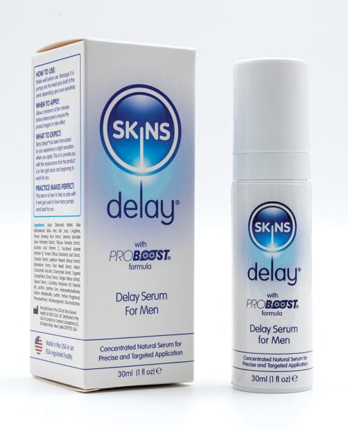 SKINS Natural Delay Serum for Men - 30ml Long Lasting Performance Enhancer for Intimate Moments & Enhanced Pleasure
