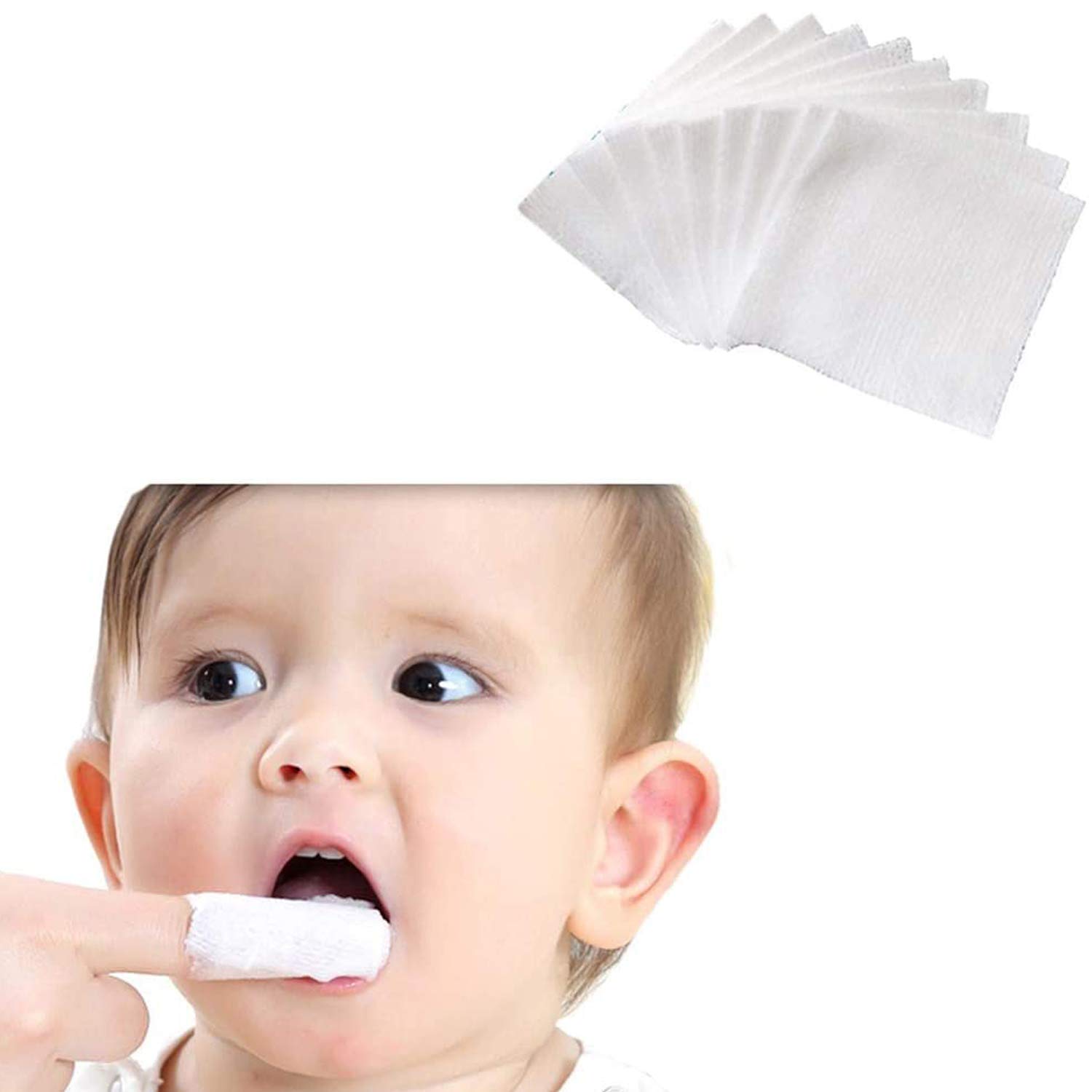 120Pcs Baby Teeth Soft Gauze Finger Toothbrush for 0-36 Months - Gentle Infant Oral Cleaner & Mouth Care for Newborns & Toddlers - Perfect for Teething Relief & Daily Gum Cleaning