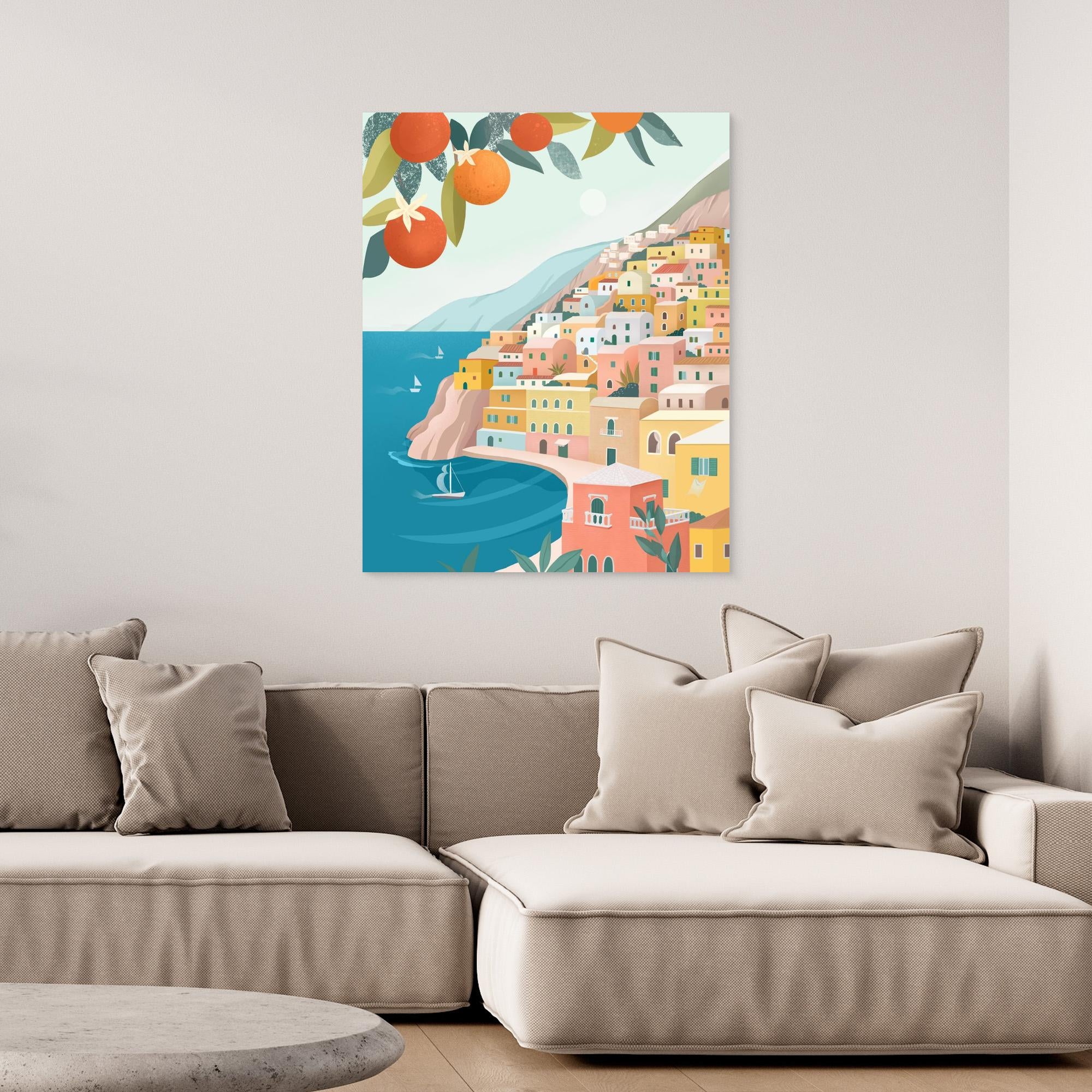 Stunning Amalfi Coast Canvas Print - High-Quality Wall Art for Living Room, Bedroom & Office Decor