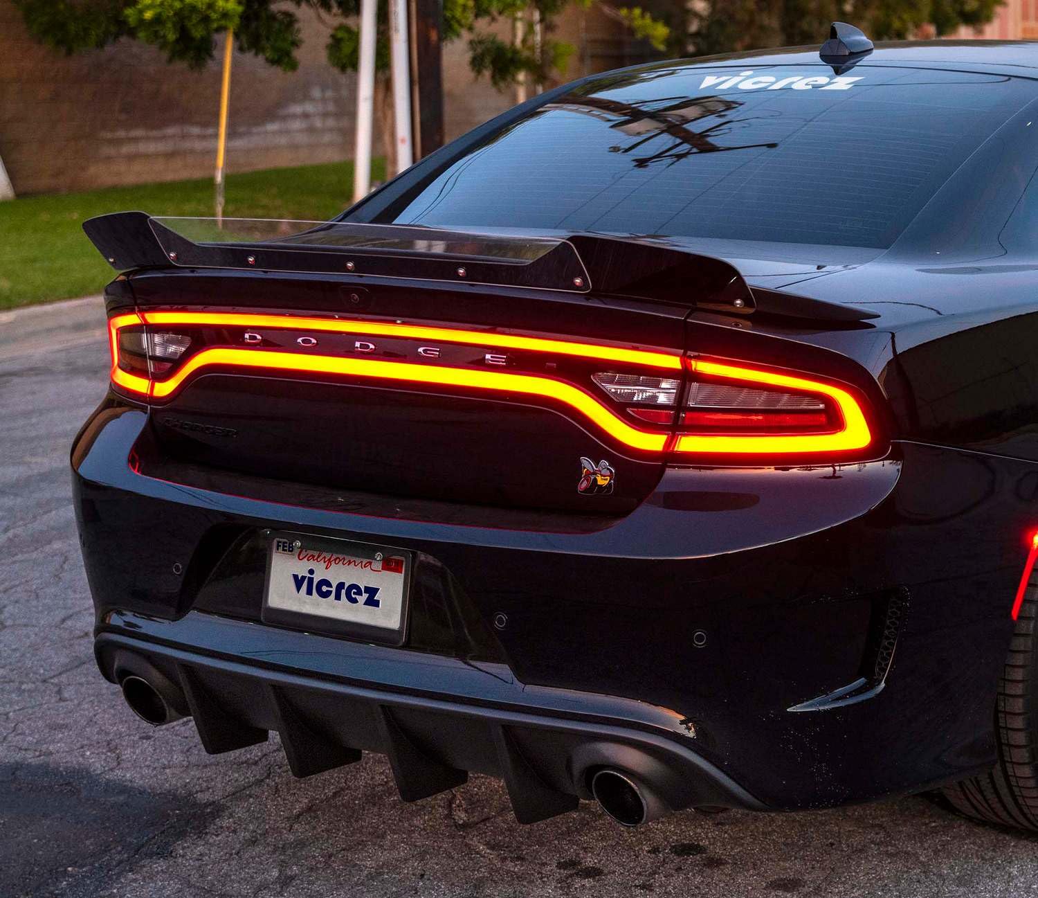 Vicrez V3R Style Rear Diffuser vz101705 - Compatible with Dodge Charger R/T, SRT 392, Hellcat (2015-2022) | High-Performance Replacement Diffuser for Enhanced Aerodynamics & Aggressive Styling | Perfect for Car Enthusiasts & Racing Enthusiasts