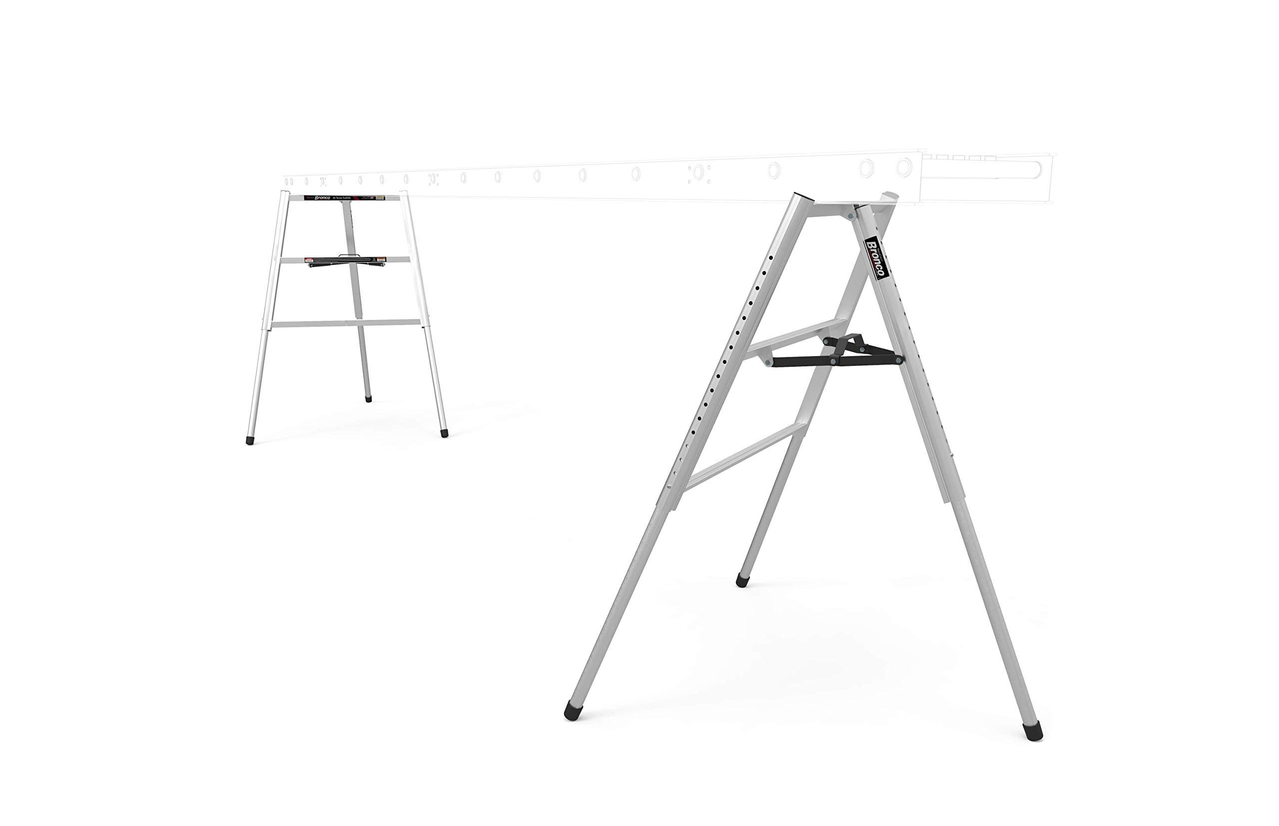 Bronco All Terrain Scaffolding - Adjustable Telescoping Sawhorse for Construction, Woodworking & DIY Projects | Heavy Duty Work Support for Outdoor & Indoor Use