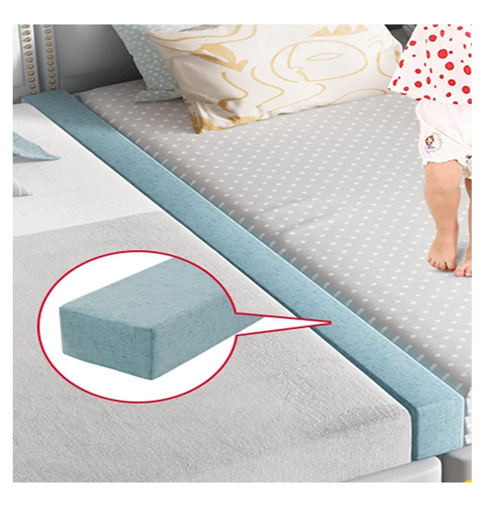 Bed Gap Filler Pillow - 20x12x180cm Sofa & Mattress Wedge Support - Blue Bolster Pillow to Close Gaps Between Bed, Wall & Headboard - Perfect for Back Support, Comfort & Preventing Items from Falling - Ideal for Home, Dorm & Hotel Use
