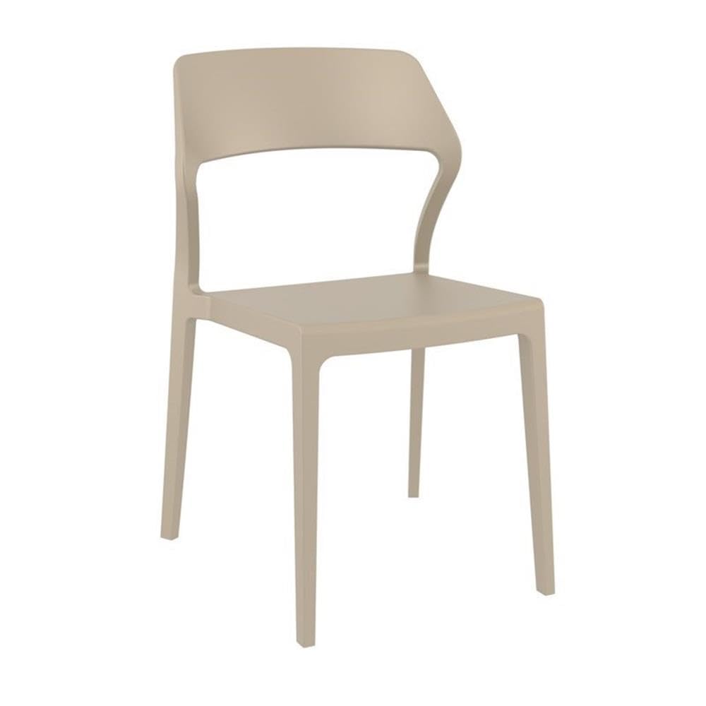 Taupe Snow Patio Dining Chairs (Set of 2) - Weather-Resistant Outdoor Furniture for Garden, Deck, and Poolside Relaxation