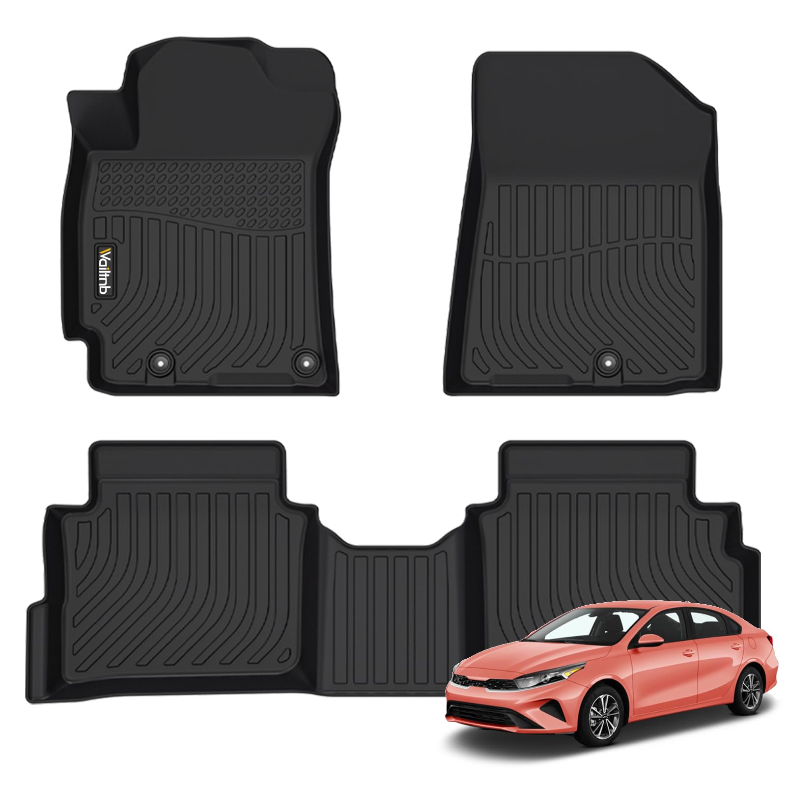 Custom Fit All-Weather TPE Floor Mats for Kia Forte 2019-2024 - Durable Car Floor Liners with Full Coverage Protection | Perfect for Daily Commute, Road Trips & Extreme Weather Conditions