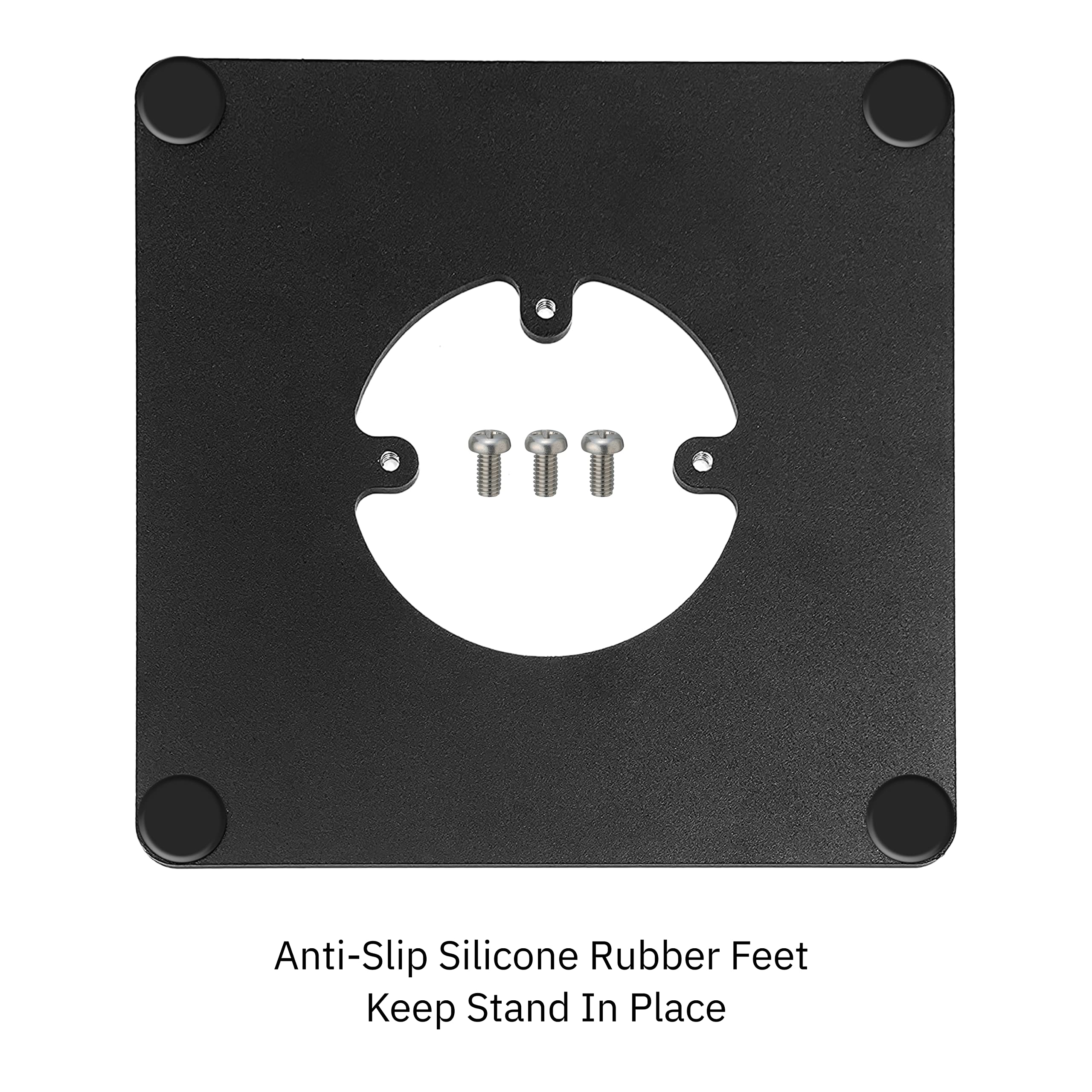 ENS Tailwind Pax S80 3-Inch Latch & Key Lock Compact Pole Mount Terminal Stand with Square Freestanding Base - Black | Secure Payment Kiosk for Retail Stores, Gas Stations & Outdoor Use