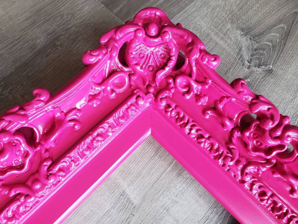 8x10 Pink Baroque Ornate Wall Picture Frames - Elegant Photo Frames for Girls, Art Display & Canvas Painting - Perfect for Bedroom, Nursery & Home Decor