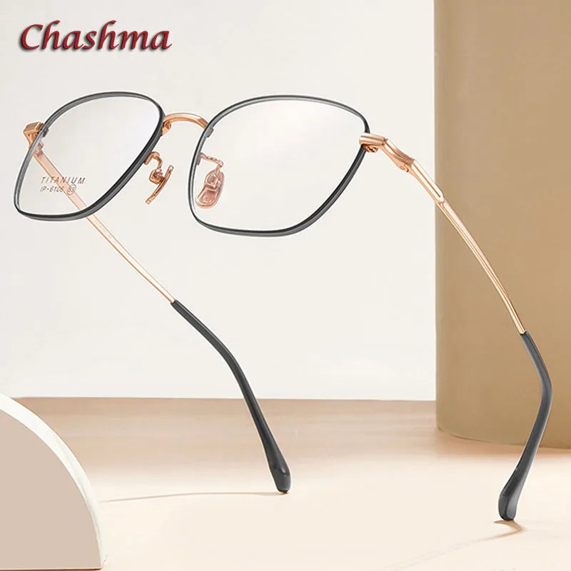 Unisex Titanium Square Full Rim Eyeglasses 6106 - Lightweight & Durable for Reading, Work & Everyday Use