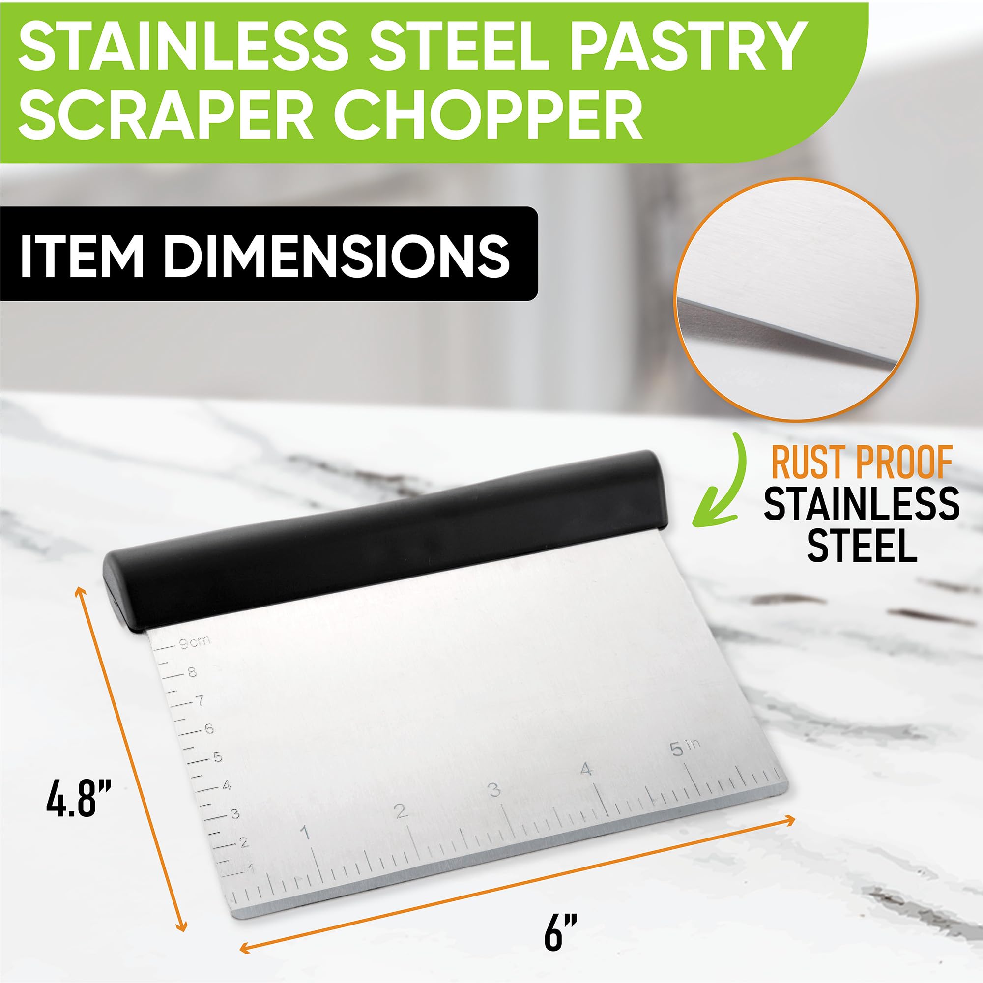 Spring Chef Stainless Steel Dough Blender & Pastry Cutter - Multipurpose Baking Tool with Soft Grip Handles for Pizza, Pies, Nuts & Pastries | Dough Mixer, Bench Scraper & Pastry Blender for Home Bakers & Professional Kitchens