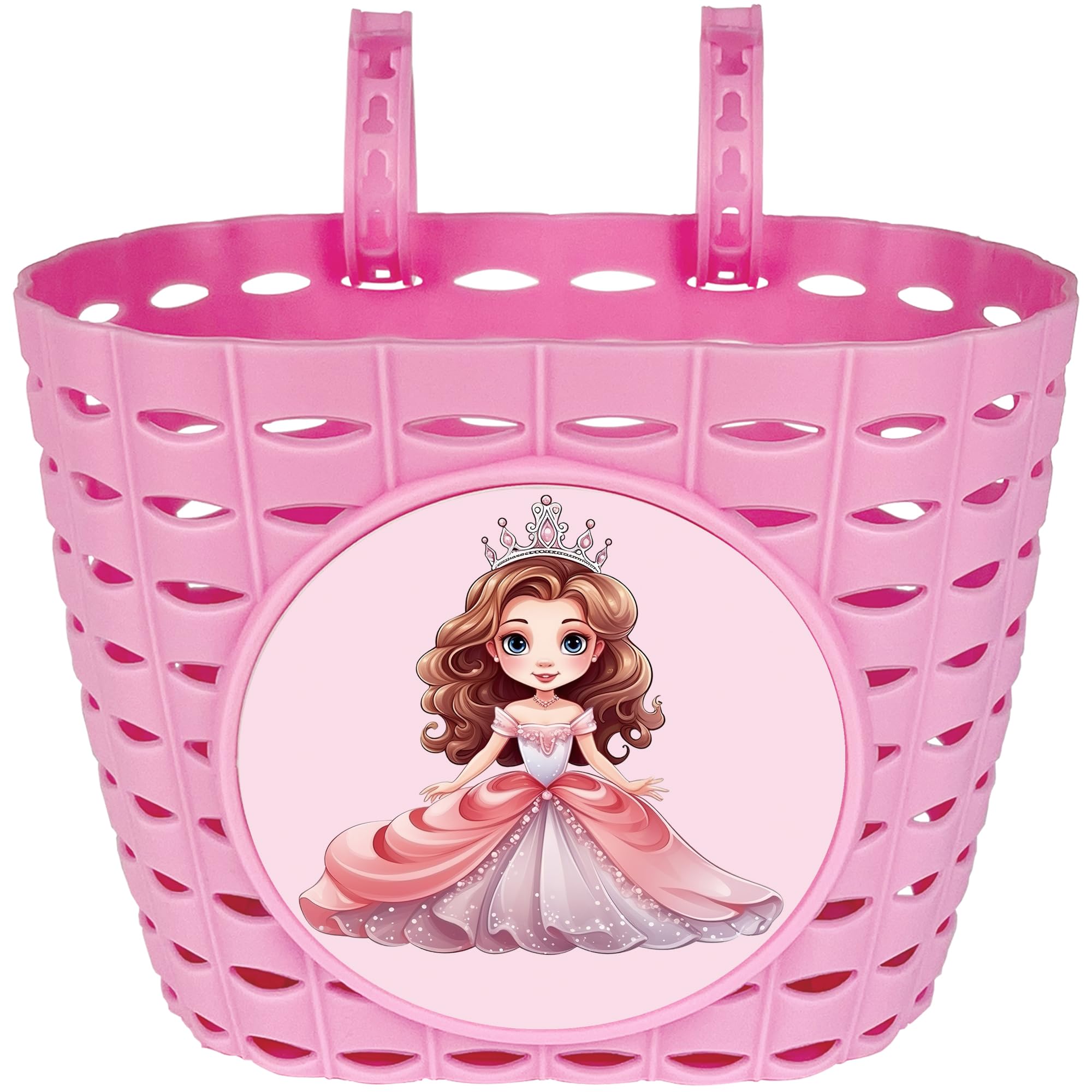 **Pink Bike Basket for Girls - Adjustable Front Handlebar Bicycle Basket for Kids, Toddlers & Baby Girls - Durable Plastic Tricycle Basket - Perfect for School, Picnics & Outdoor Rides**