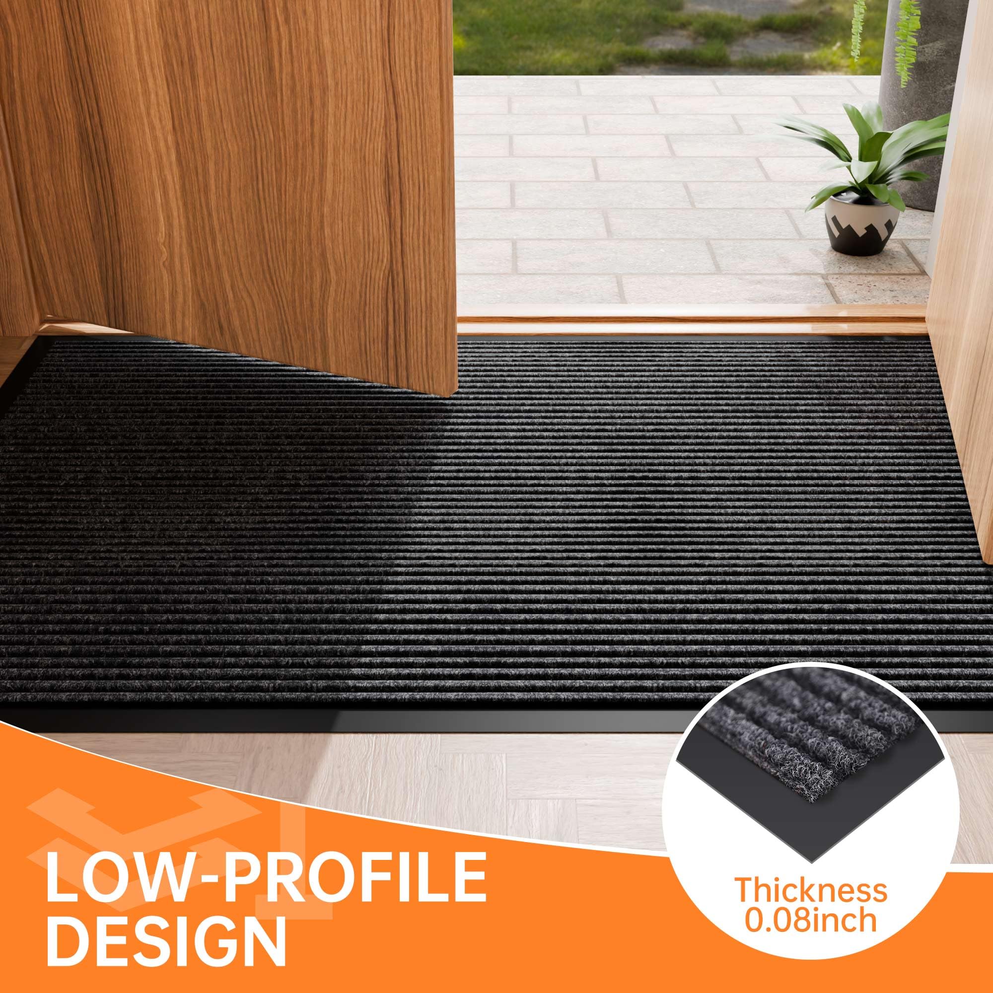 3'x5' Indoor Outdoor Door Mat with Non-Slip Rubber Backing - Super Absorbent Entryway Doormat for Home, Office & Commercial Use - Perfect for Front Door, Patio, Garage & High-Traffic Areas