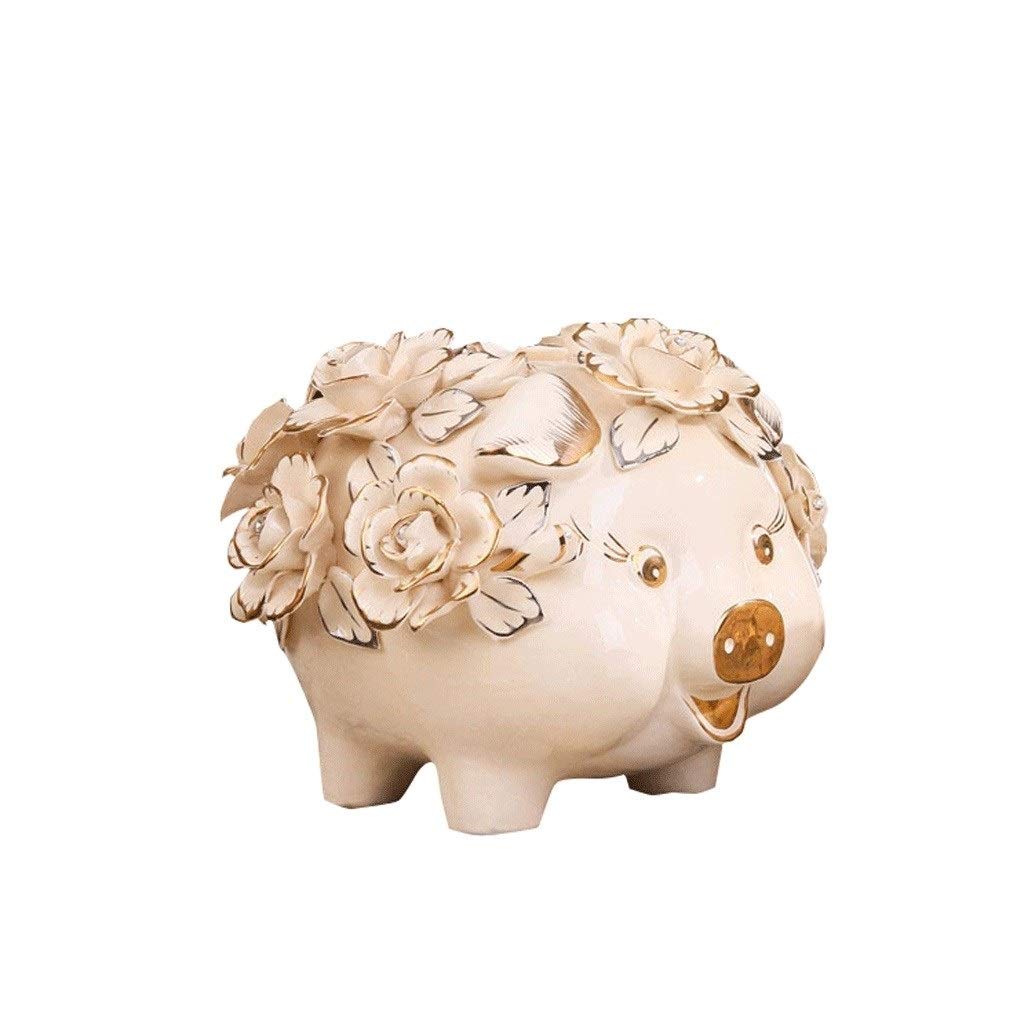 Porcelain Piggy Bank for Kids - Cute Ivory Money Saving Box with Coin Slot, Durable & Fade-Resistant Cash Jar for Birthday Gifts & Children's Savings (Large Size) - Perfect for Piggy Bank Collections, Allowance Savings & Financial Education