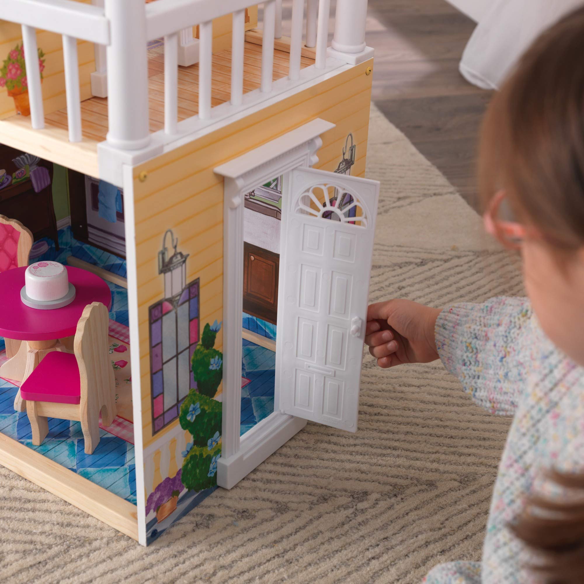 KidKraft My Dreamy Wooden Dollhouse with Lights & Sounds - 3-Story Wooden Doll House with Elevator, 14 Accessories - Perfect Gift for Girls Ages 3+ | Pretend Play, Imaginative Play, Birthday Gift Idea