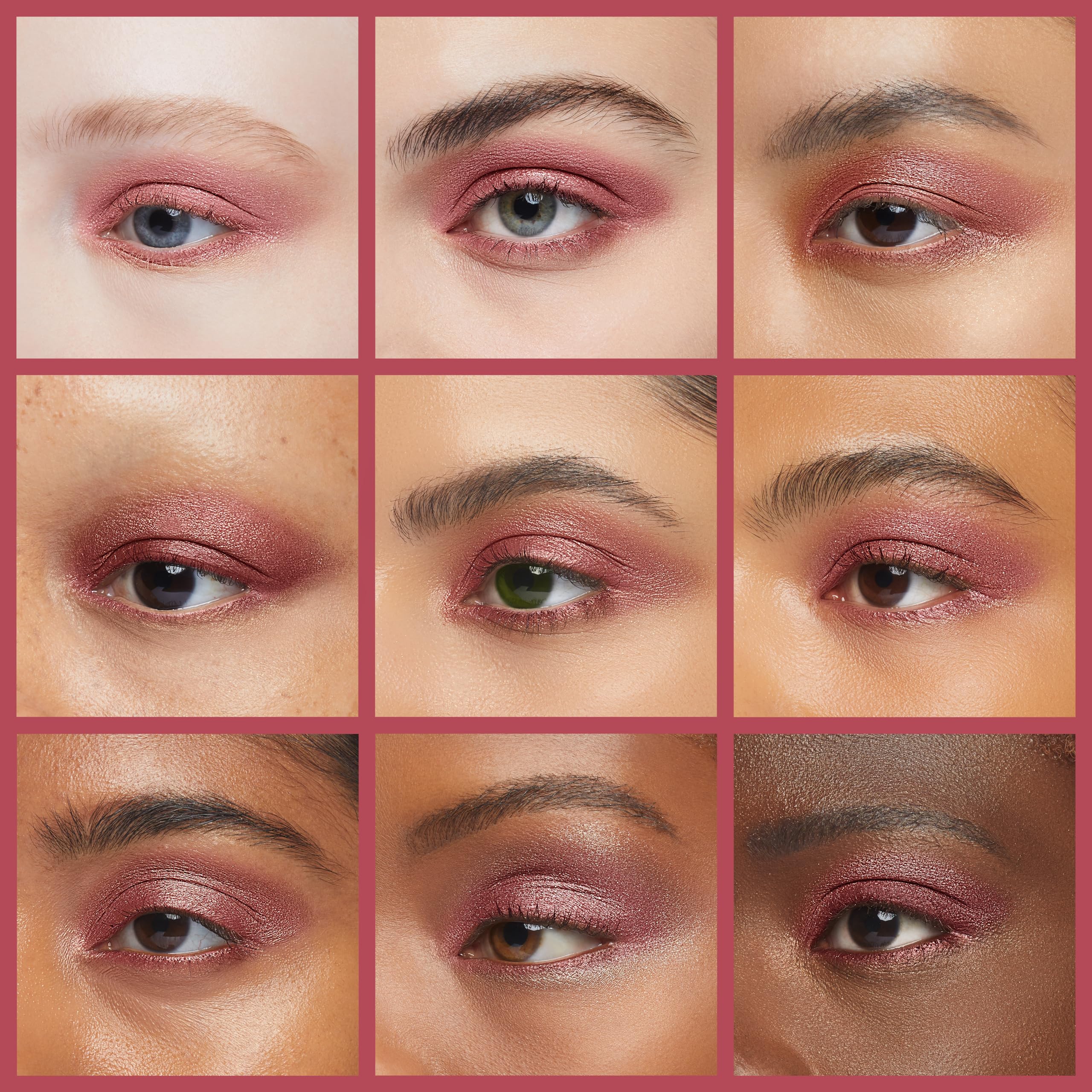 Rotatable Cream Eyeshadow Stick - Glitter Shimmer Eye Brightener Pencil with Soft Brush (06# Rose Red Shimmer) | Waterproof Long-Lasting Eye Makeup for Party, Date Night & Special Occasions