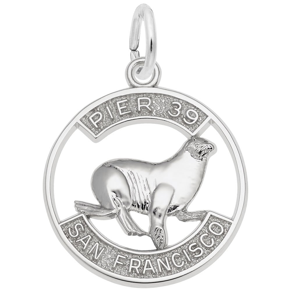 Pier 39 Sea Lion Charm - Sterling Silver Pendant for Bracelets & Necklaces - Perfect for Travel Souvenirs, Gifts & Jewelry Making (San Francisco Inspired)