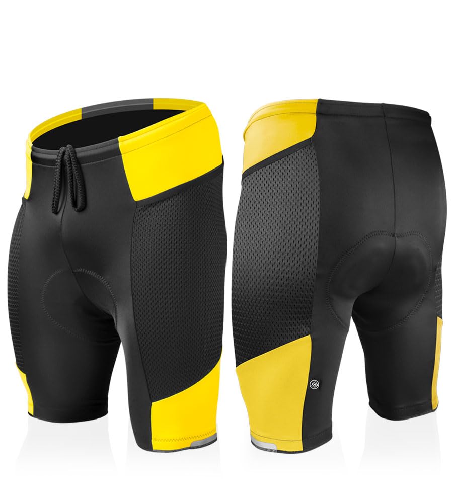 Men's Gel Touring Padded Bike Shorts with Innovative Mesh Pockets - USA Made | Comfortable Cycling Shorts for Road Biking & Long Distance Rides