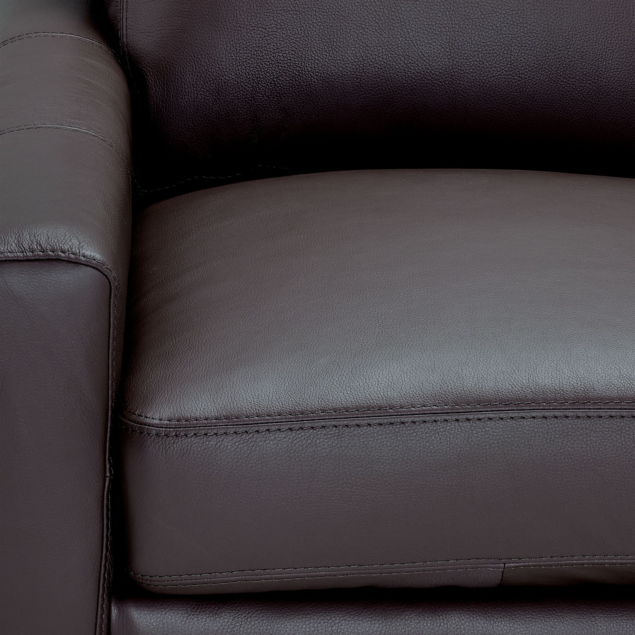 Premium Chito Leather Loveseat Sofa - Rich Mocha Brown - Perfect for Living Room, Lounge & Home Theater Seating