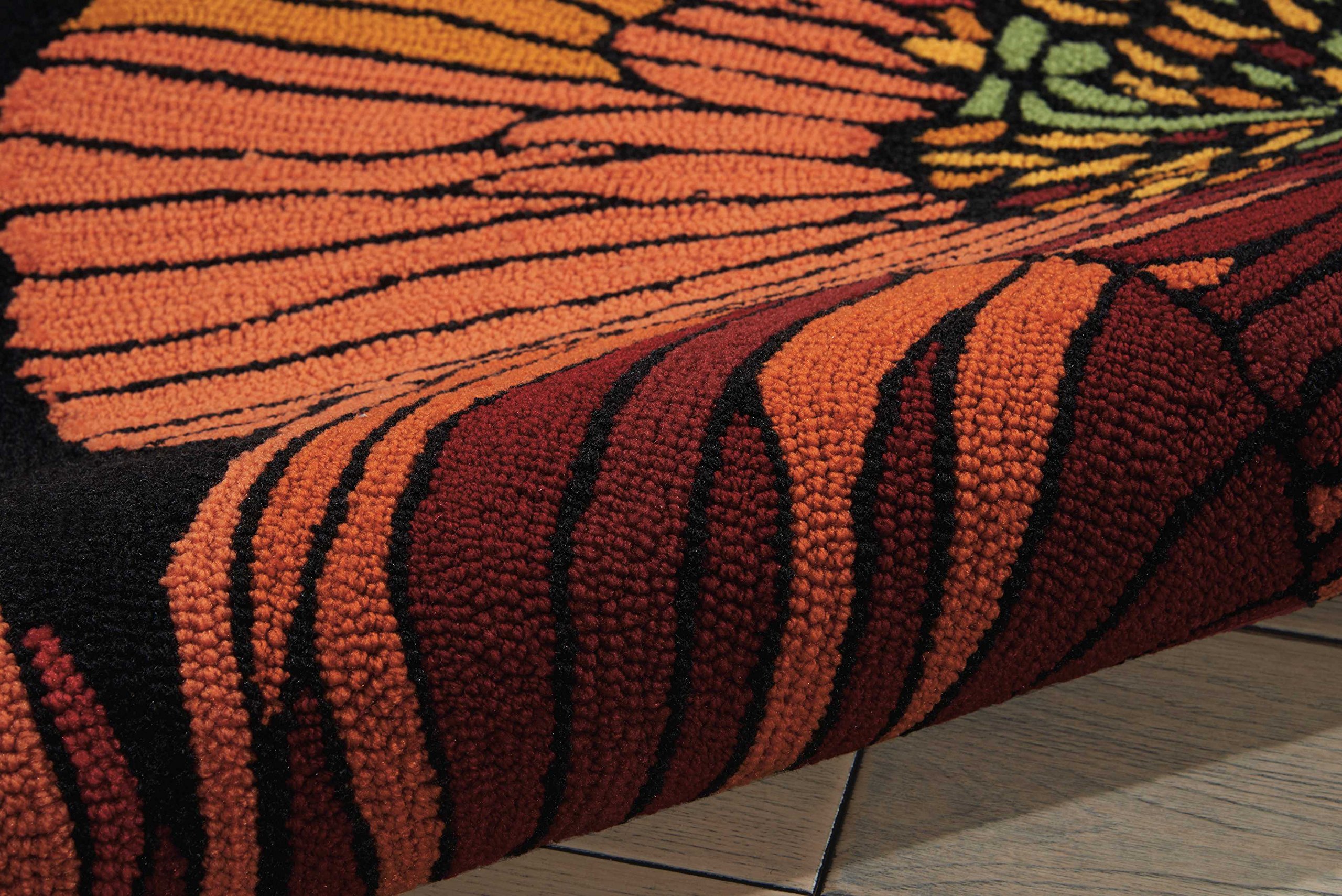 Nourison Fantasy Floral Black 3'6