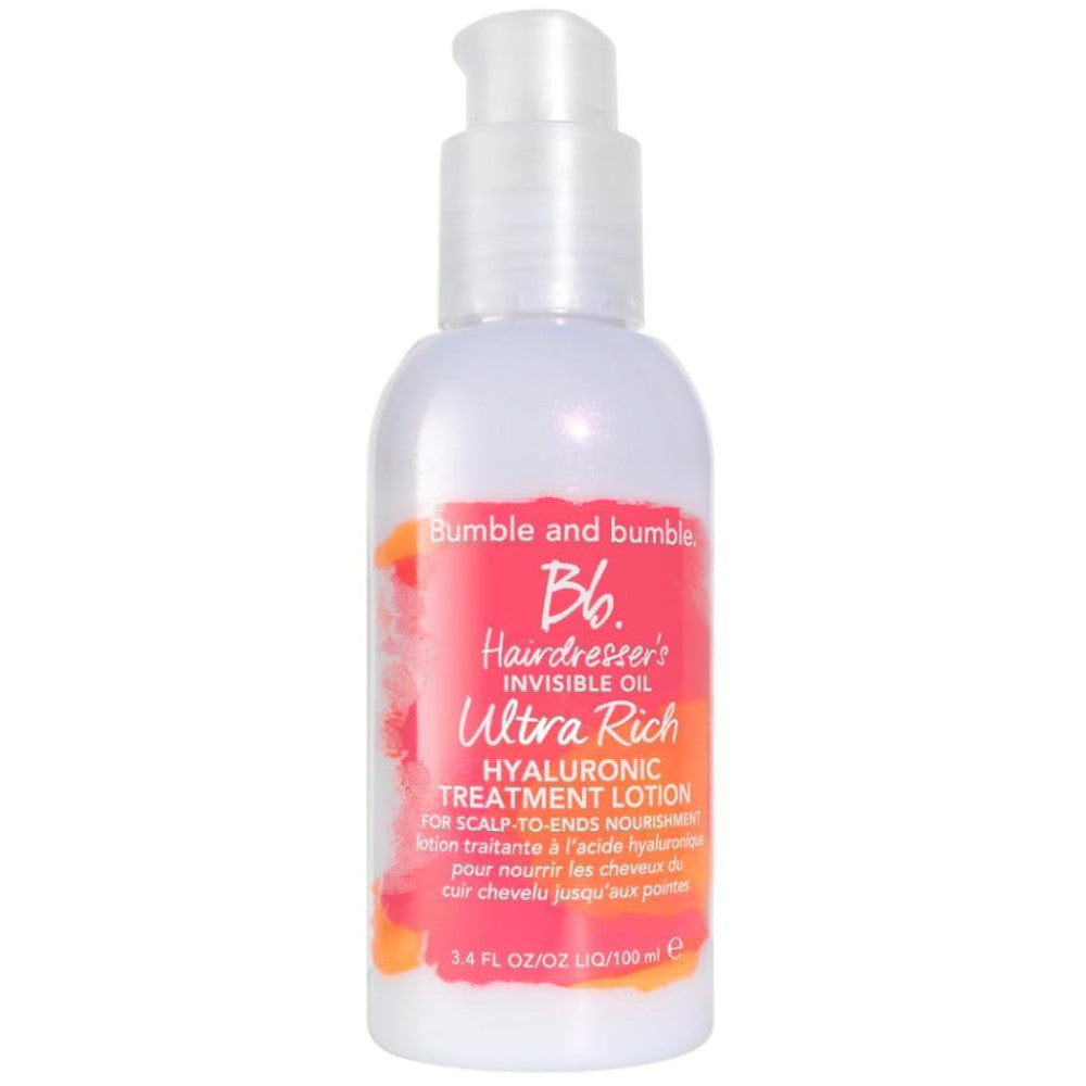 Bumble and Bumble Hairdresser's Invisible Oil Ultra Rich Hyaluronic Treatment Lotion 3.4 oz | Hydrating Hair Serum for Dry, Damaged Hair | Perfect for Daily Use & Salon Styling