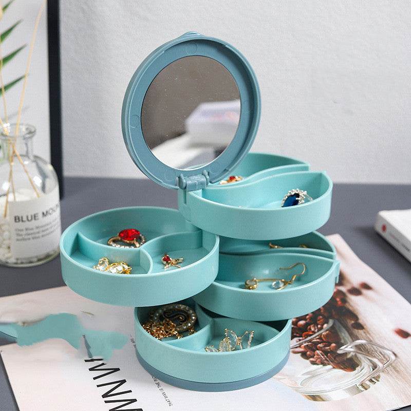 Rotating Jewelry Box Organizer - 4 Tier Spinning Storage Case for Rings, Necklaces & Earrings | Perfect for Bedroom Vanity, Travel & Gift Giving