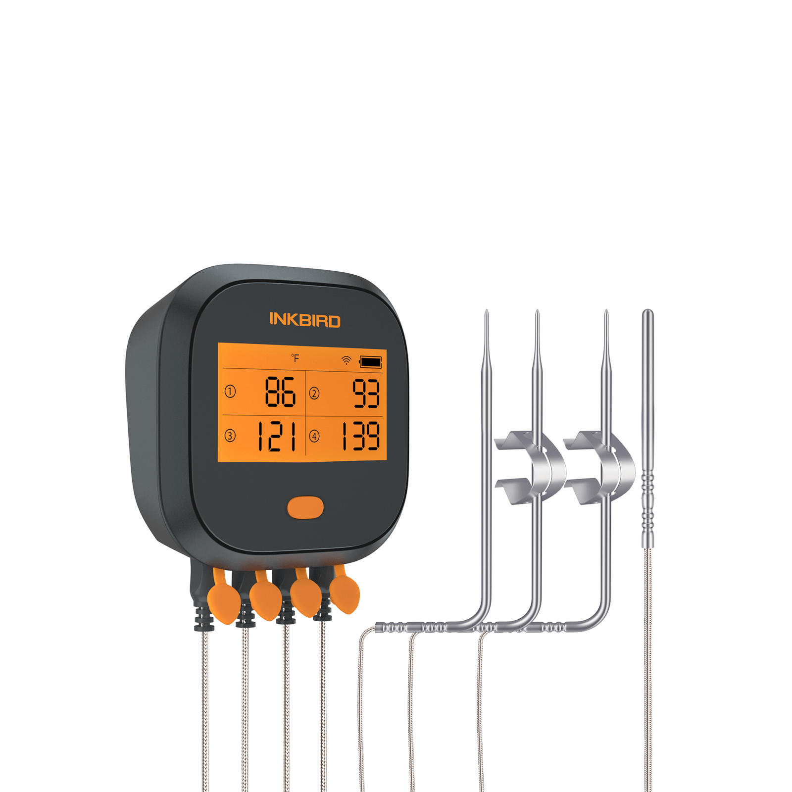 Wireless BBQ Thermometer IBBQ 4T - 4-Probe Smart Meat Thermometer for Grilling, Smoking & Roasting - Perfect for Backyard BBQs, Camping & Outdoor Cooking