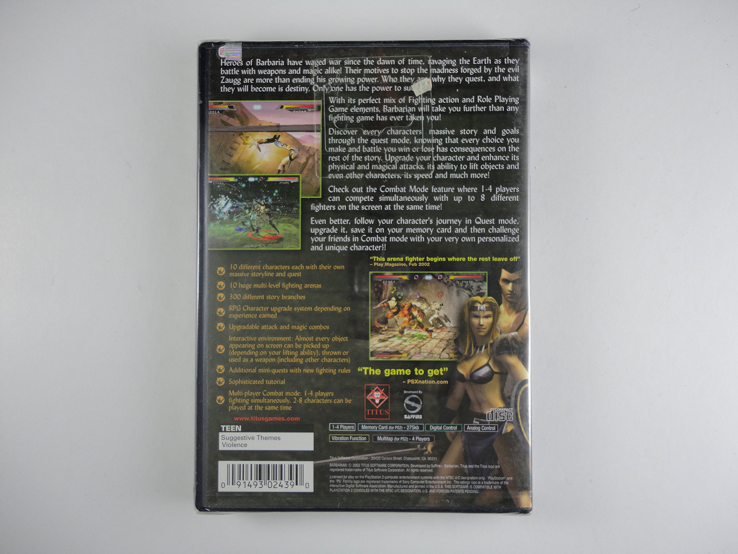 Barbarian - Action-Adventure Game for PlayStation 2 | Sword Fighting & Fantasy RPG | Perfect for Retro Gaming Enthusiasts & PS2 Collectors