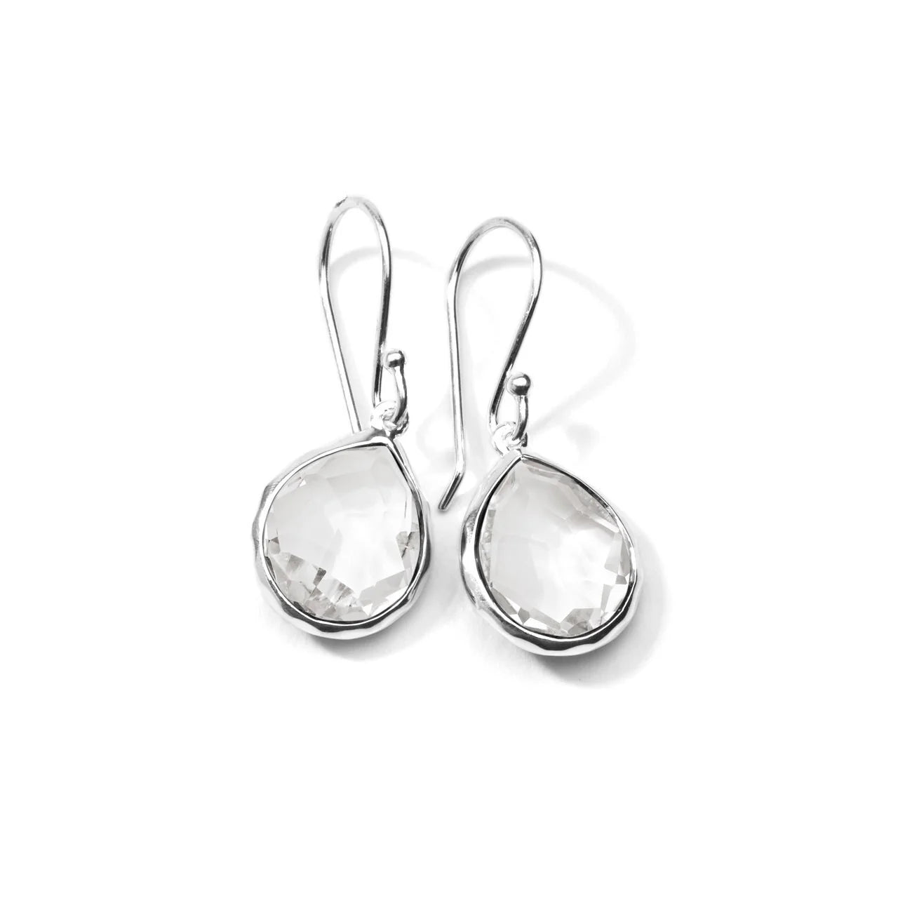Sterling Silver Mini Rock Crystal Teardrop Earrings - Elegant Dangle Earrings for Women, Perfect for Wedding, Party & Everyday Wear