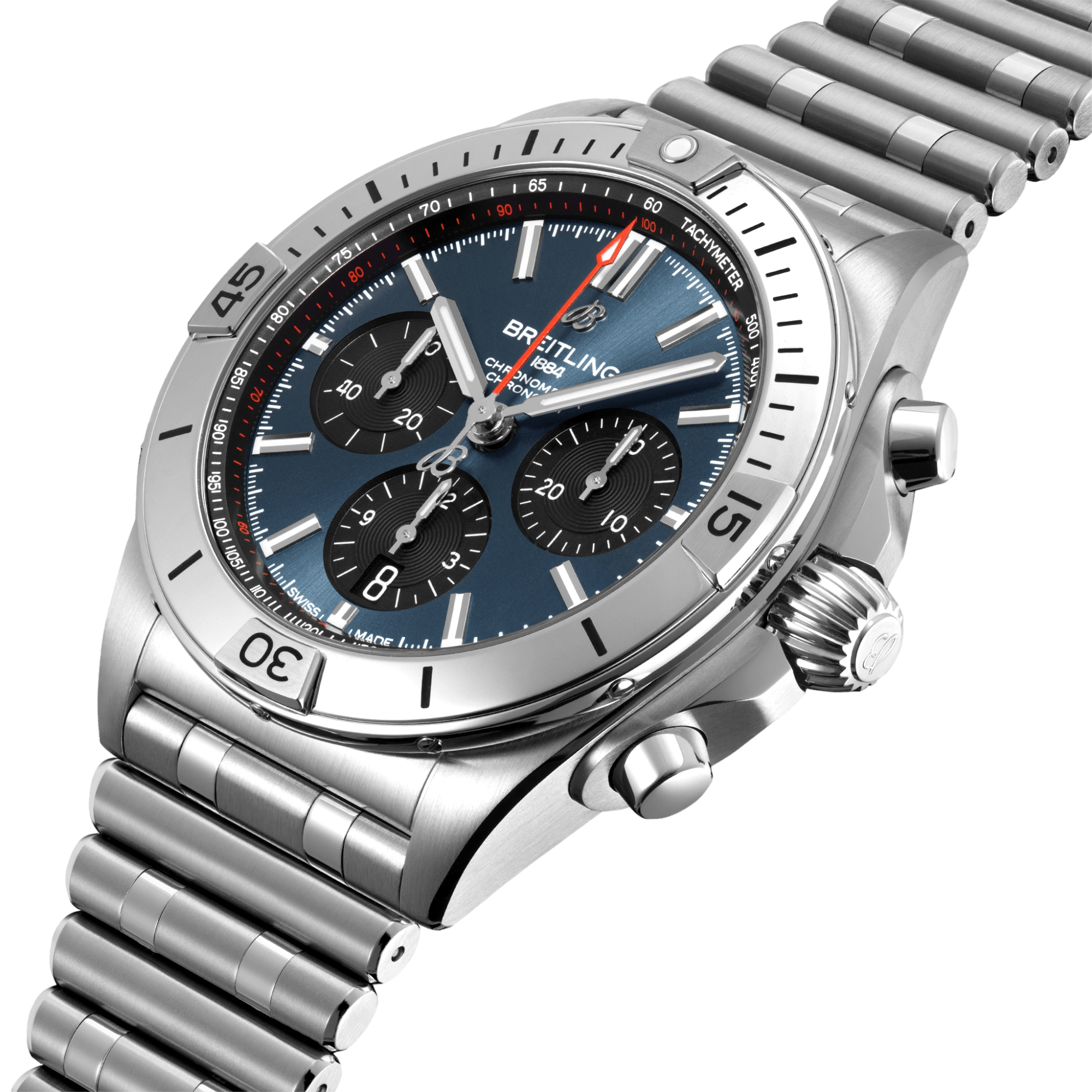 Breitling Chronomat B01 42mm Automatic Watch - Blue Dial on Stainless Steel Bracelet | Luxury Men's Timepiece for Business, Travel & Special Occasions