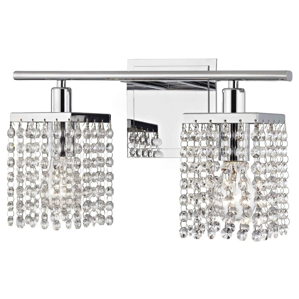 2-Light Crystal Bathroom Vanity Light Fixture - Elegant Modern Sconce for Bathroom Mirror Lighting, Perfect for Master Bath, Powder Room & Home Decor
