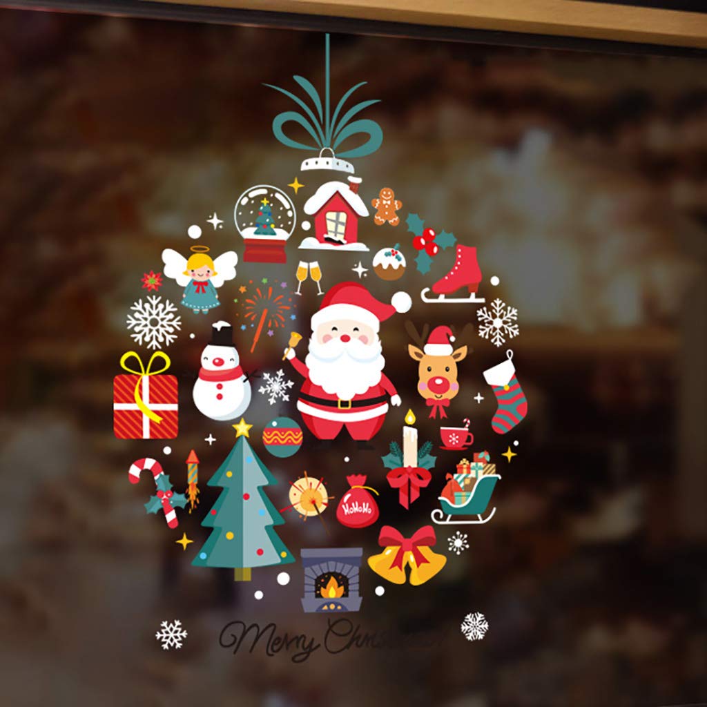 Double-Sided Christmas Window Decals - Removable PVC Static Cling Stickers for Holiday Home Decor | Perfect for Living Room, Bedroom & Office Decorations