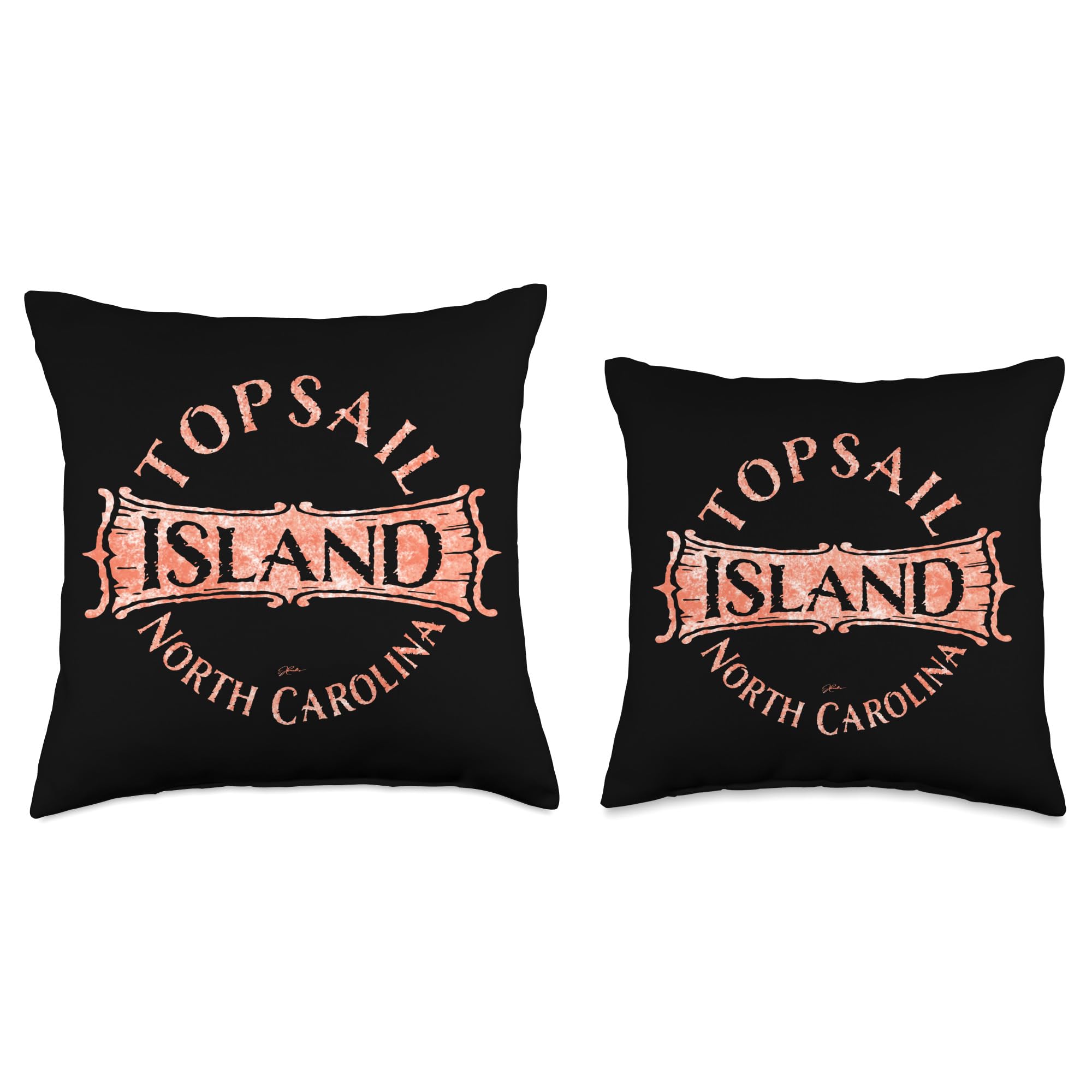 Topsail Island North Carolina Throw Pillow - Coastal Decor Cushion Cover for Sofa, Bed, Living Room - Beach House Decor & Home Accents