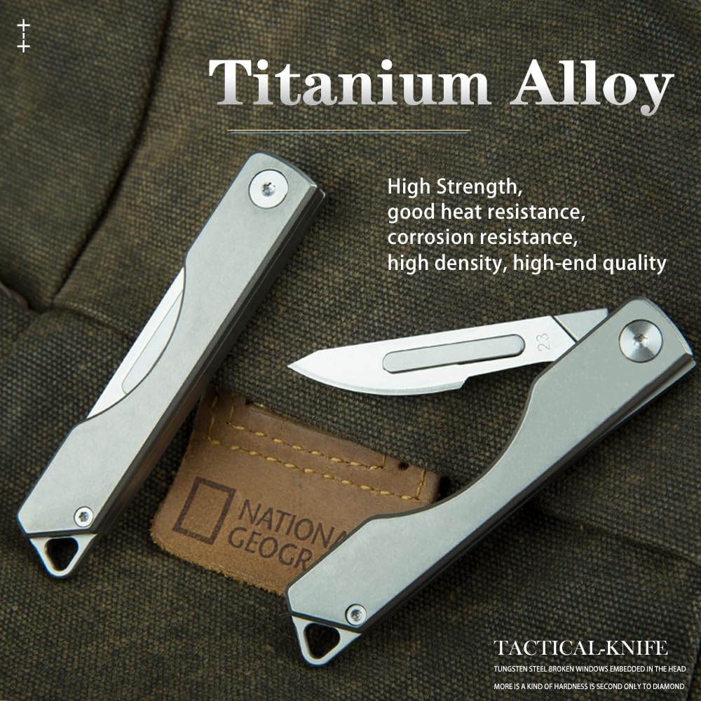 WARHERO 10-Pack Titanium Alloy Folding Scalpel Pocket Knife - EDC Utility Knife Set for Outdoor Survival, Hunting, Camping & Fishing | Compact Tactical Knives for Hiking, Bushcraft & Emergency Preparedness