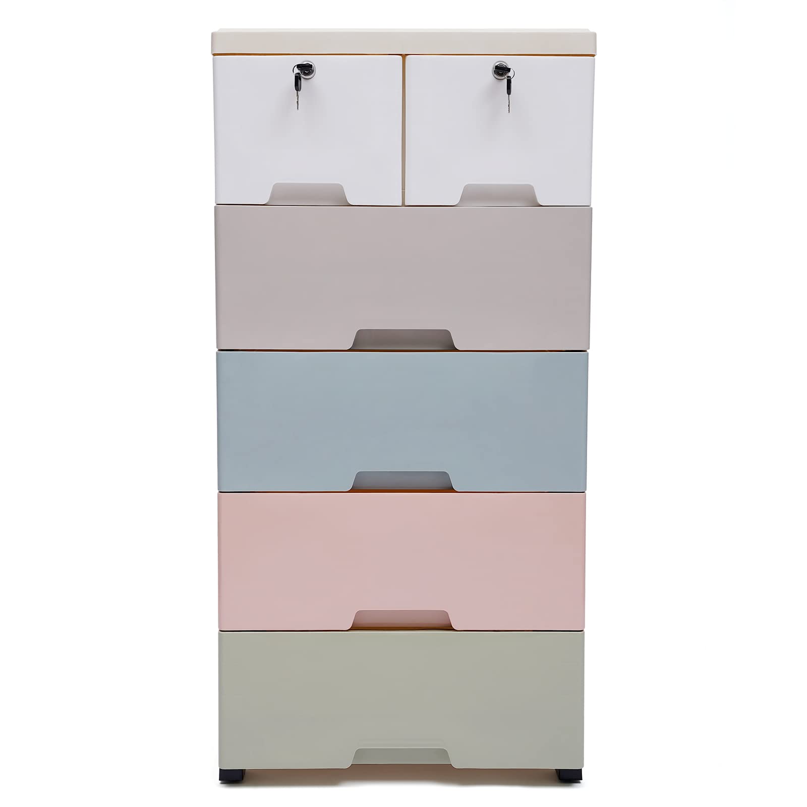 6-Drawer Plastic Storage Cabinet - Tall Dresser Organizer for Clothes, Toys & Bedroom | Space-Saving Closet & Playroom Furniture for Home Organization