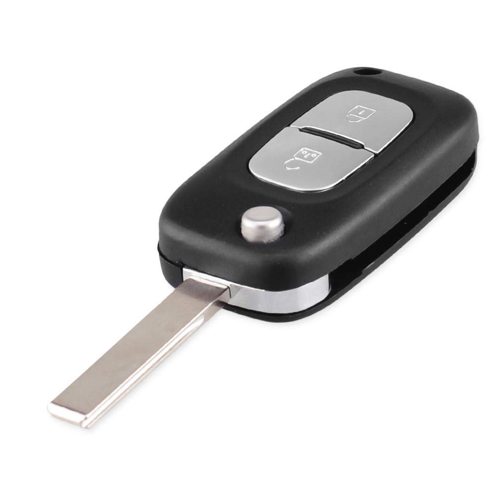 ASHDelk 2-3 Button Remote Flip Car Key Shell Case Fob Cover Replacement for Renault Clio Megane Kangoo - Durable Key Protector for Car Accessories & Vehicle Security