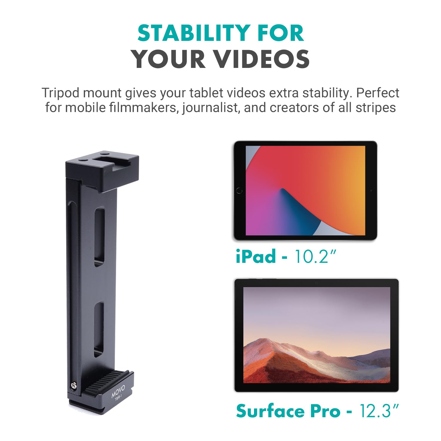 MOVO Tablet Vlogging Kit for iPad - Complete YouTube Starter Kit with Tablet Holder, Tripod, Microphone & LED Light - Perfect for Video Recording, Live Streaming, Content Creation & Social Media Videos