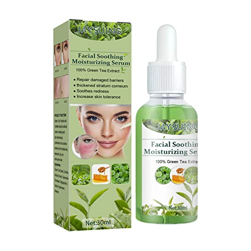 OLYY Green Tea Facial Soothing Moisturizing Serum - Anti-Aging & Anti-Wrinkle Treatment for Sensitive Skin | Hydrates, Balances Oil & Water, Reduces Redness | Perfect for Daily Skincare Routine & Post-Sun Care (3-Pack)