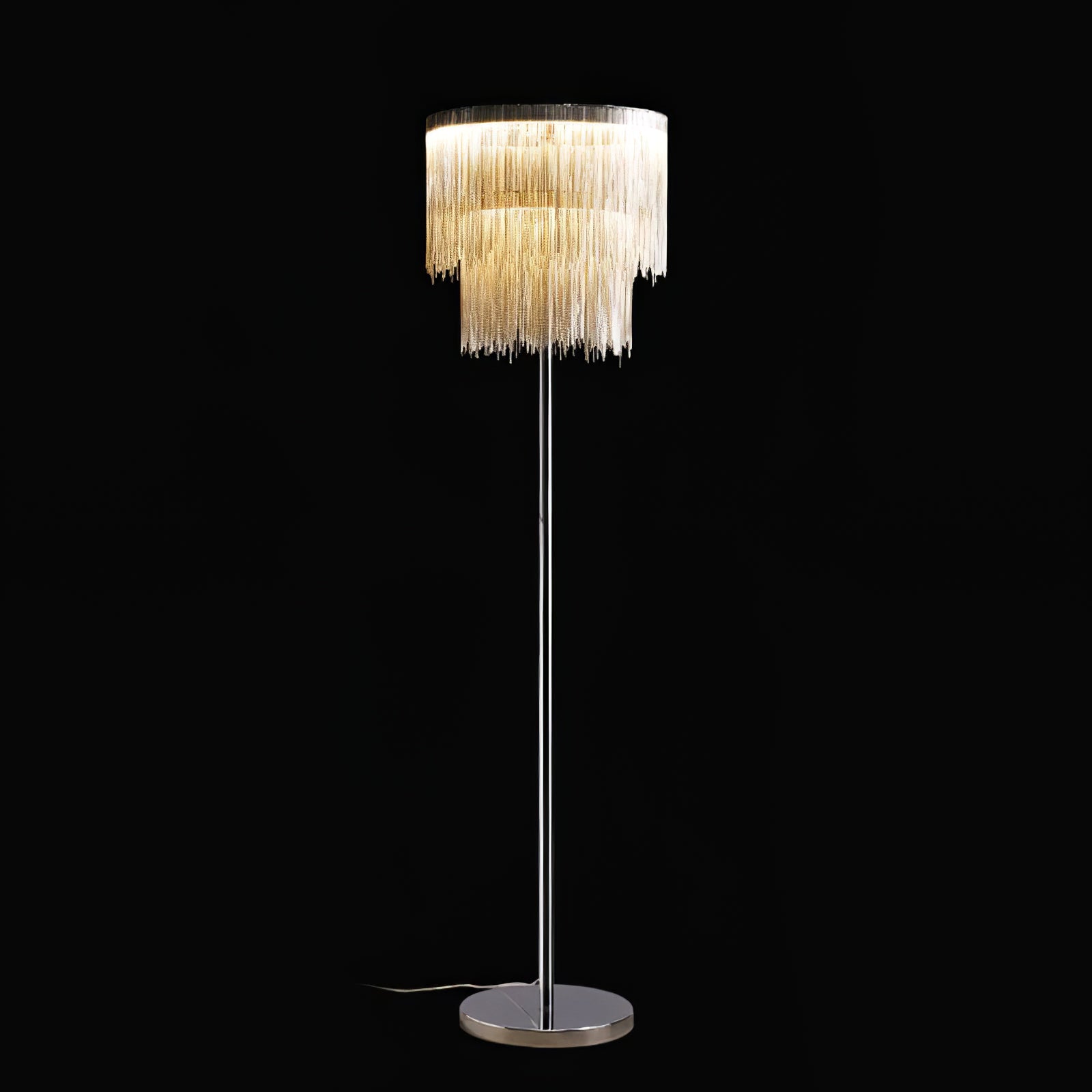 Tassel Floor Lamp with Beaded Chain - Modern Boho Home Decor for Living Room, Bedroom & Office Lighting