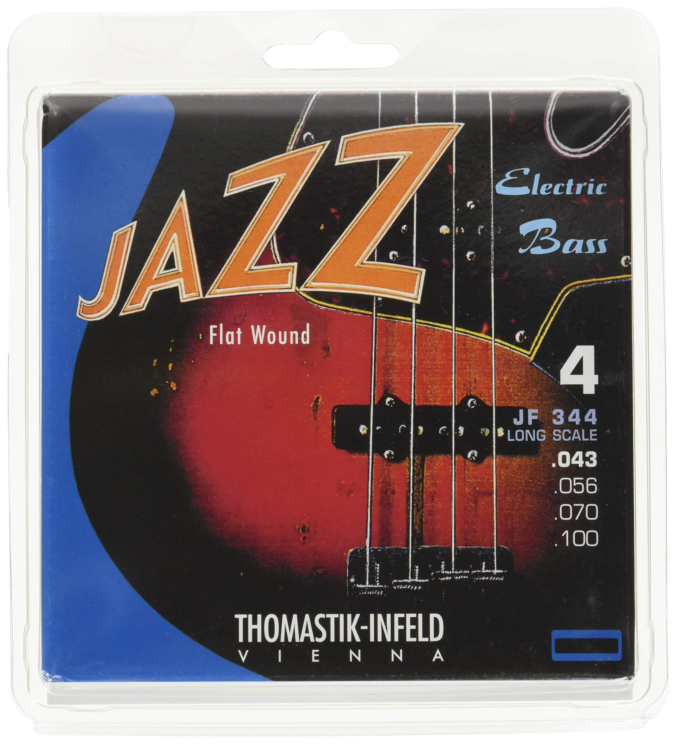 Thomastik-Infeld Flatwound Bass Guitar Strings Set - JF34043/JF34056/JF34070/JF34100 for Rich Warm Jazz Tone - Premium Durable Vienna-Made Strings - Perfect for Jazz, Blues & Studio Recording