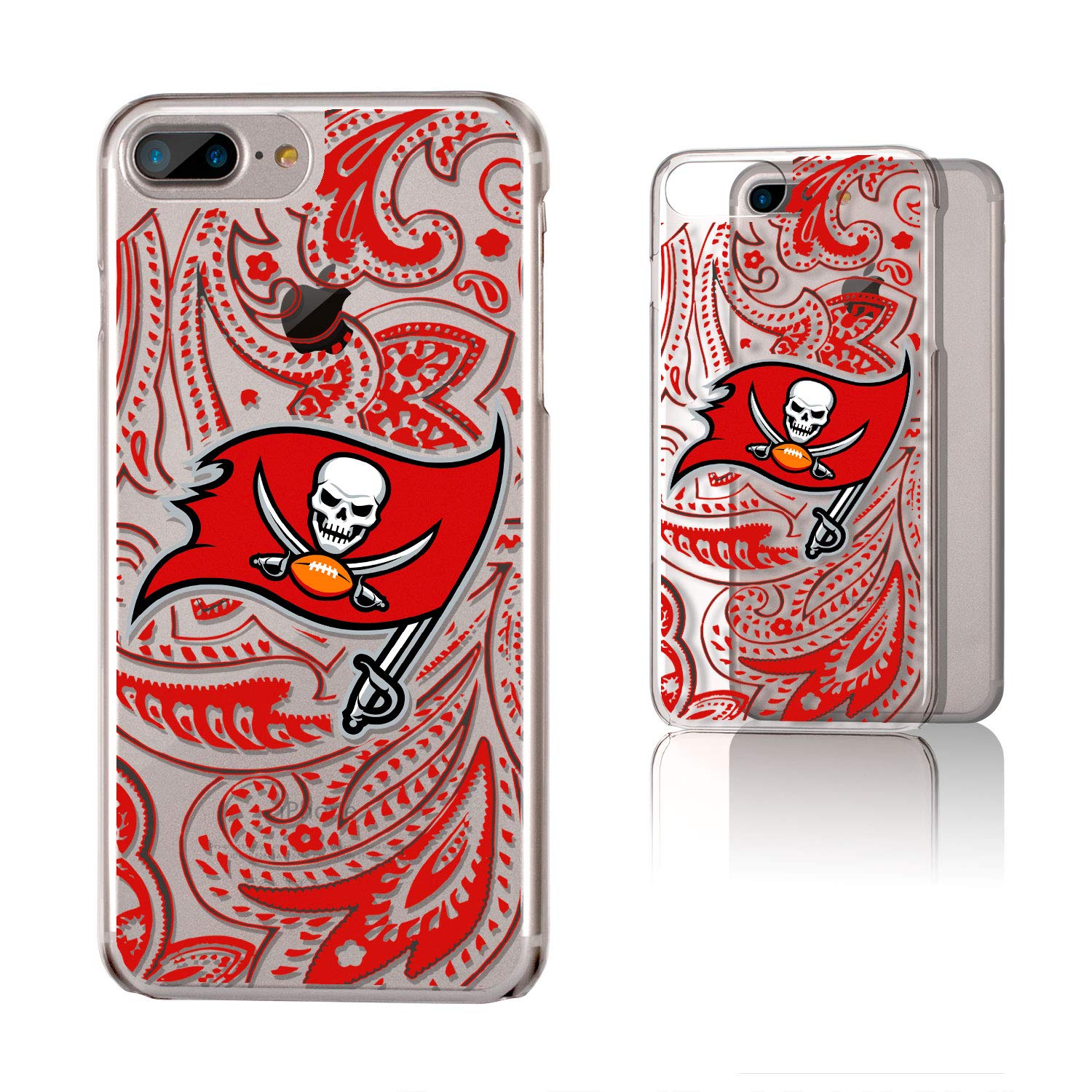Tampa Bay Buccaneers iPhone Case - Clear Paisley Design Protective Cover for iPhone 12/13/14 Pro Max | NFL Football Team Phone Case for Fans & Supporters | Perfect for Game Day, Tailgating & Showing Team Spirit