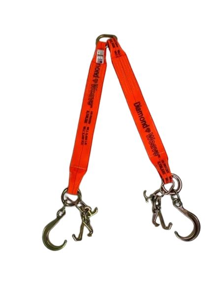 4 x 36V Diamond Weave Strap Bridle with 8 J-Hooks & Forged RTJ Frame Cluster Hooks - Heavy Duty Industrial Lifting & Rigging Equipment for Construction, Marine, and Oilfield Applications