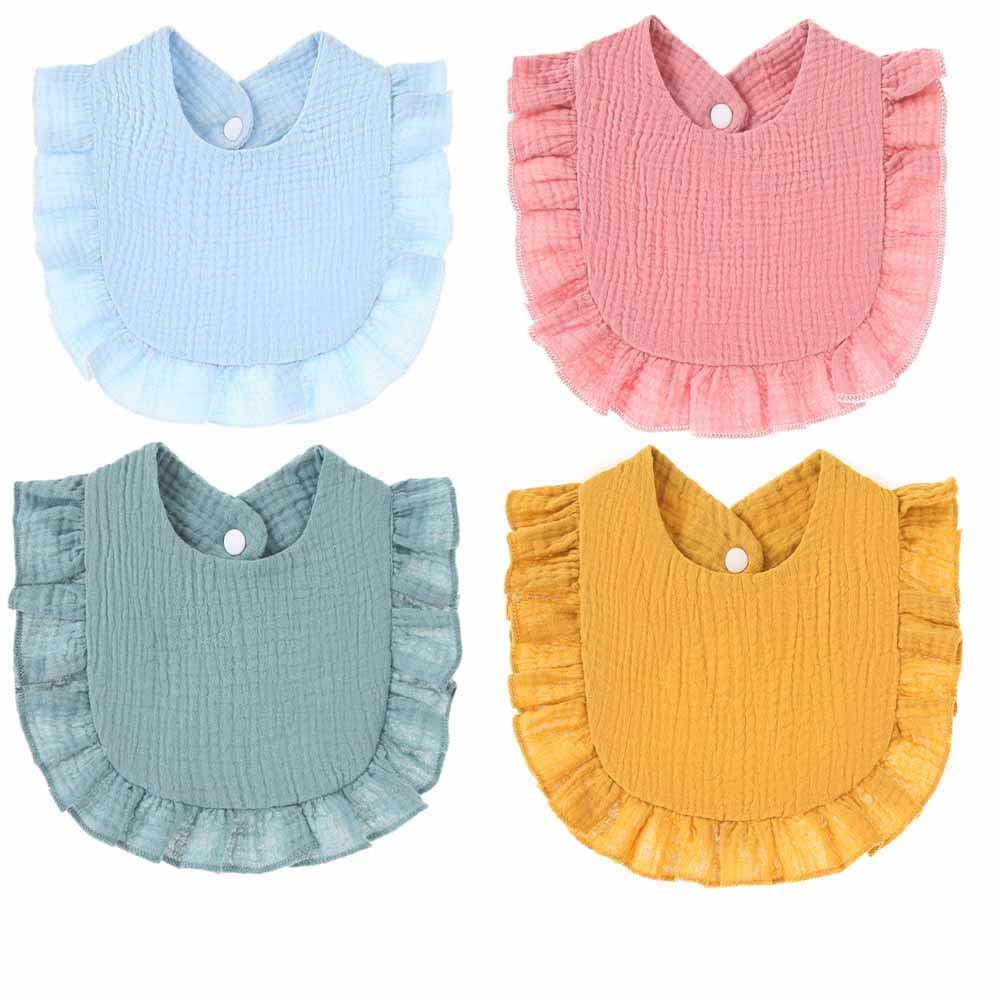 **Yinitoo Newborn Baby Bibs - Soft Absorbent Cotton Feeding & Teething Bibs with Snaps & Ruffles - Ideal for Drooling, Feeding & Messy Play - Perfect Baby Shower or Birthday Gift**    *Usage Scenarios: Great for mealtime, teething, drooling, and keeping baby clean during messy play or outdoor activities.*