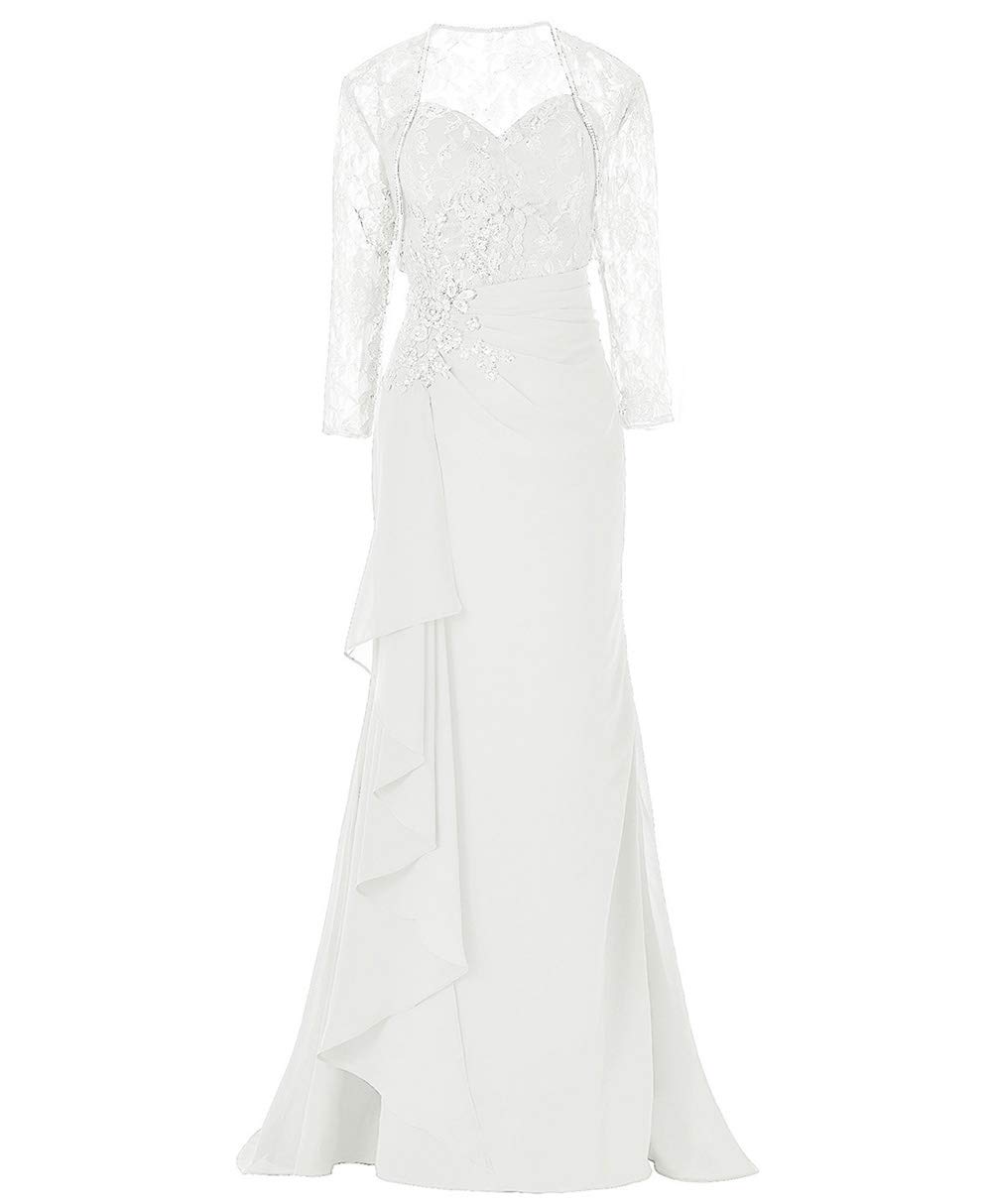 Elegant Chiffon Long Sleeve Mother of the Bride Dress with Jacket - Formal Wedding Guest Dress for Women | Perfect for Weddings, Parties & Special Occasions