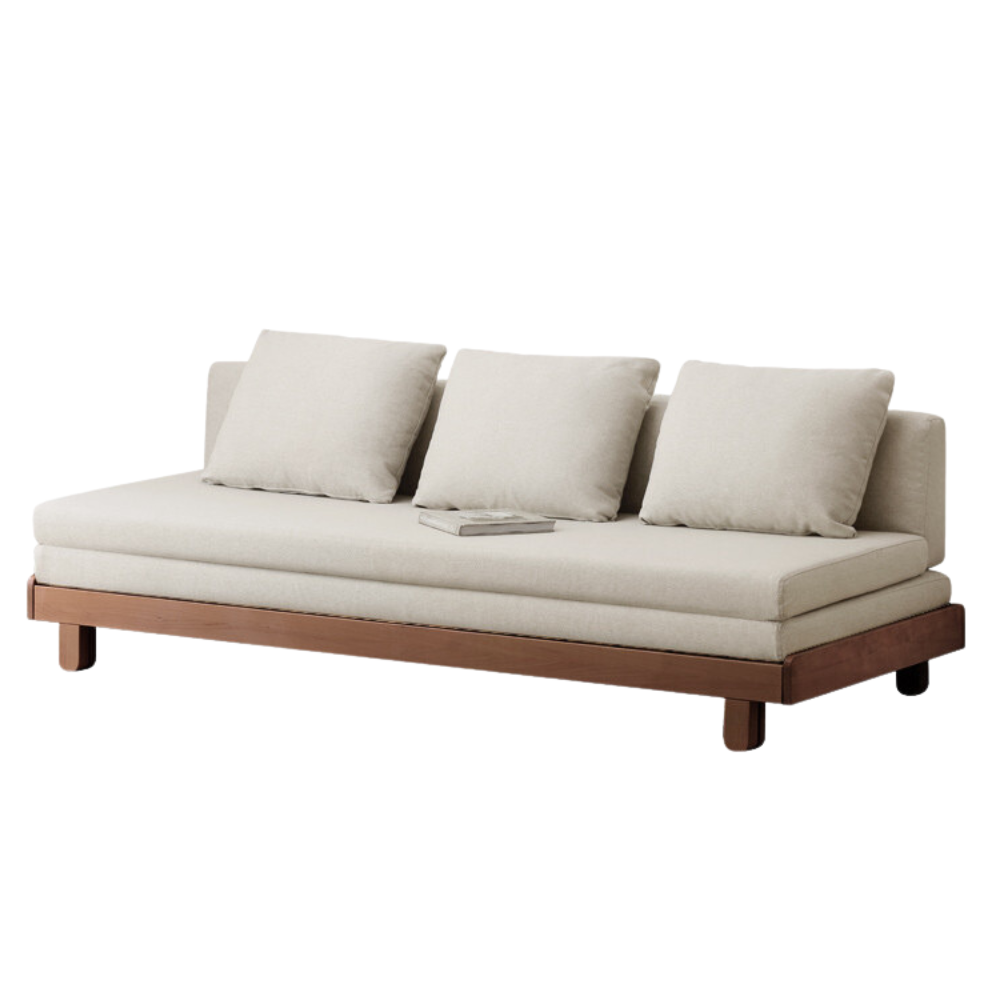 Solid Oak & Beech Wood Sofa Bed - Convertible Sleeper Sofa for Small Spaces, Guest Room & Living Room Furniture - Durable & Stylish Modern Design