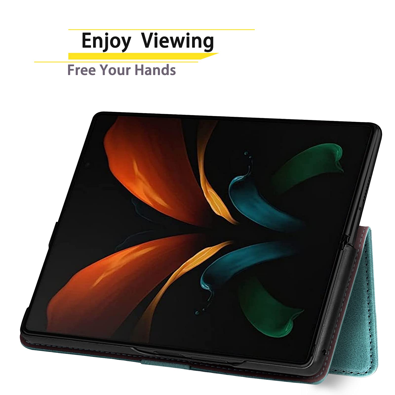SUANPOT Samsung Z Fold 3 Case with RFID Wallet - Shockproof PU Leather Cover for Men & Women | Perfect for Business & Travel