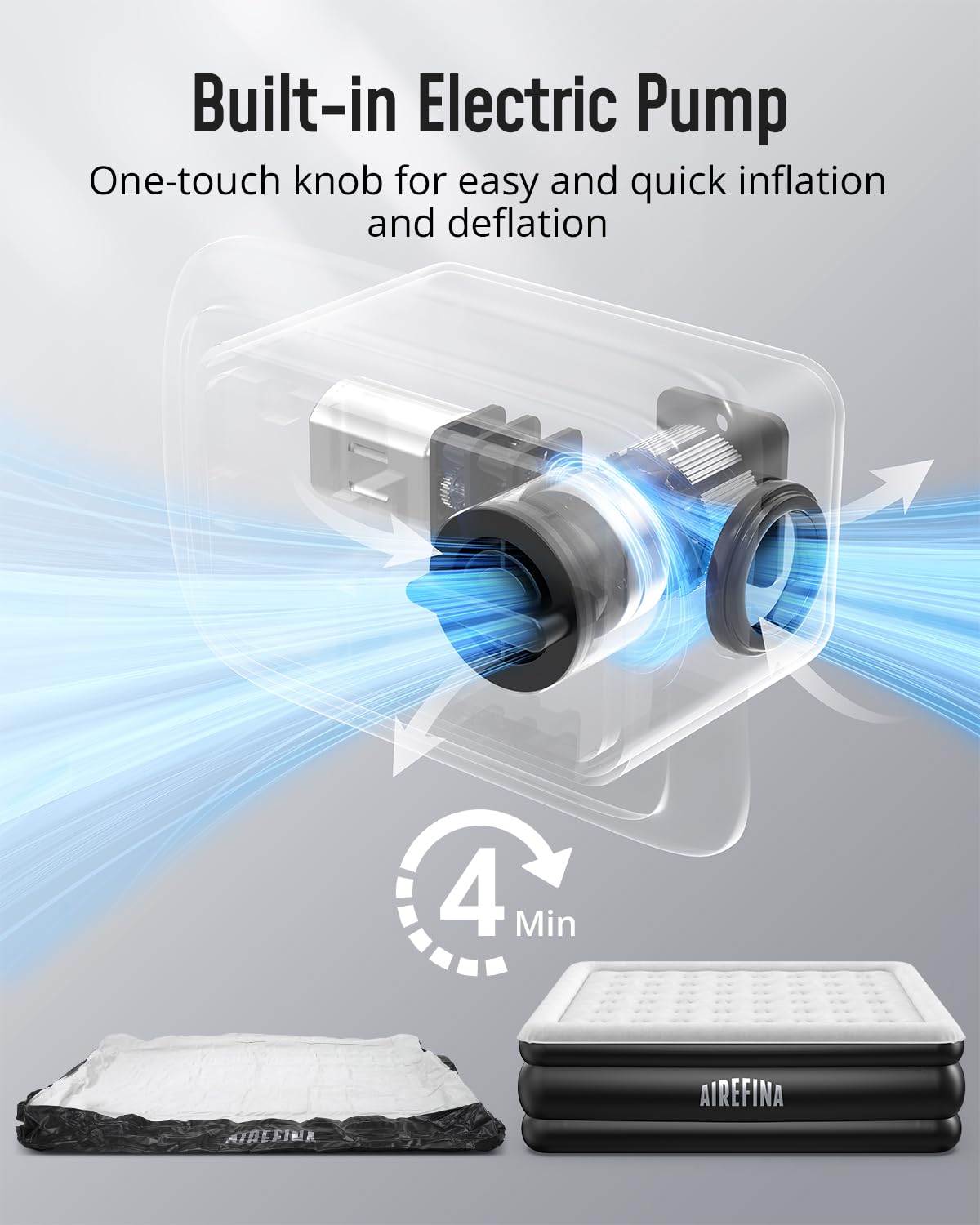 **Airefina King Size Air Mattress with Built-in Pump - 18