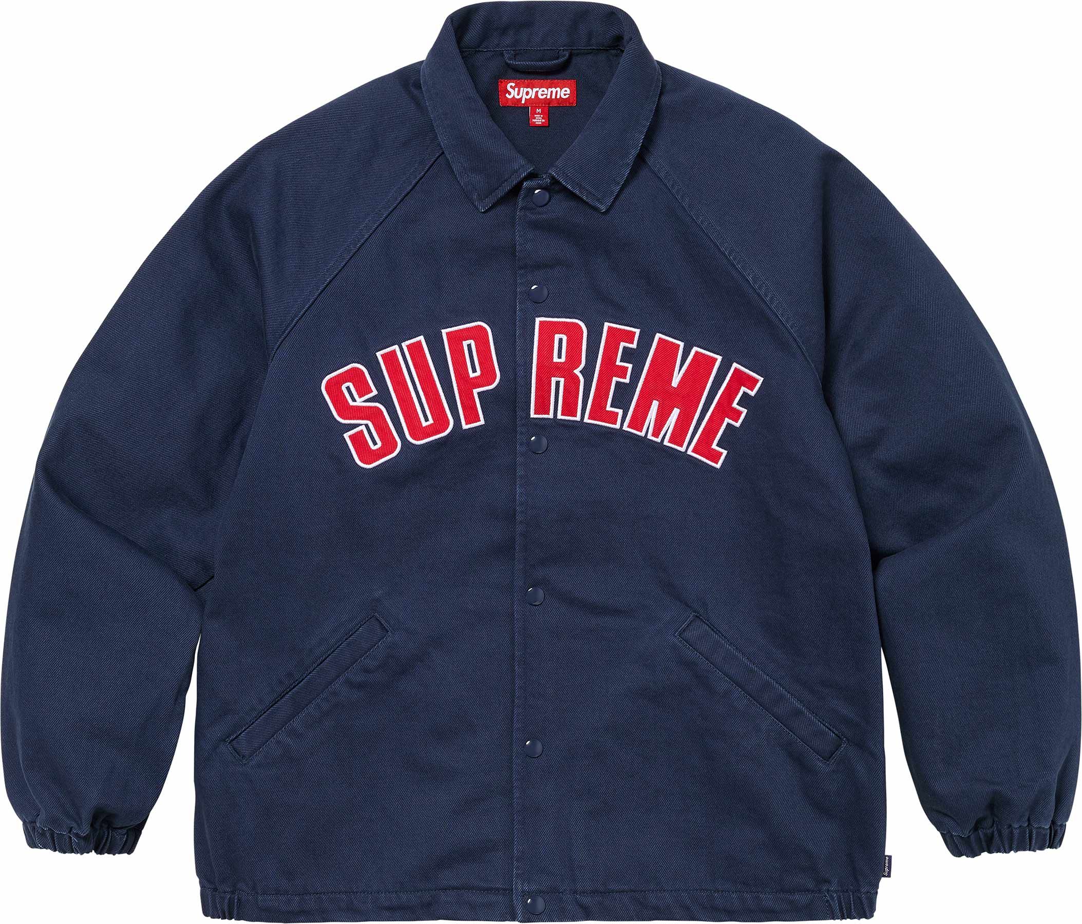 Supreme Arc Denim Coaches Jacket - Navy Blue Vintage Denim Jacket for Men | Streetwear Fashion, Casual Outerwear for Urban Style