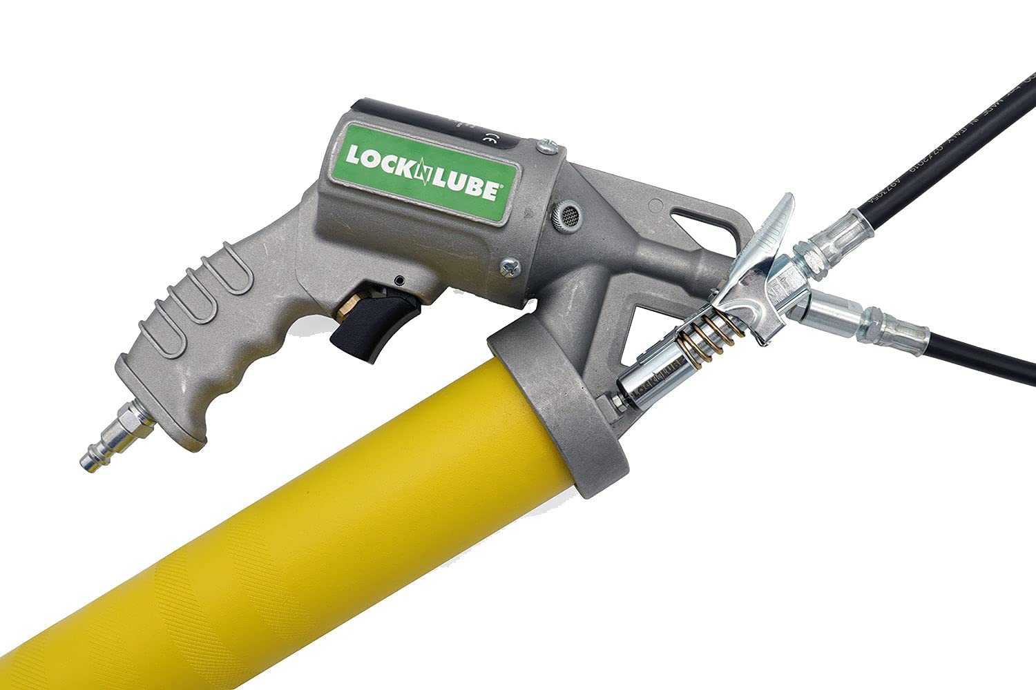 LockNLube 2-in-1 Pneumatic Grease Gun - Single Shot & Continuous Modes - Easy Sliding Selection Lever - Ideal for Automotive, Industrial & Farm Equipment Maintenance
