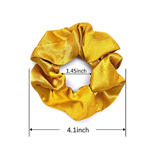 CHIROGRAPHY 5 Pack Large Silk Scrunchies for Women & Girls - Soft Elastic Hair Ties, No-Slip Hair Bands in 5 Colors - Perfect for Workouts, Office, and Everyday Styling