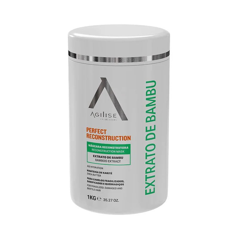 Agilise Professional Perfect Reconstruction Bamboo Hair Mask - 1 Litre / 32.8 Fl Oz - Deep Conditioning Treatment for Damaged Hair - Salon Quality Hair Care for Dry, Frizzy & Color-Treated Hair - Perfect for Home & Professional Use