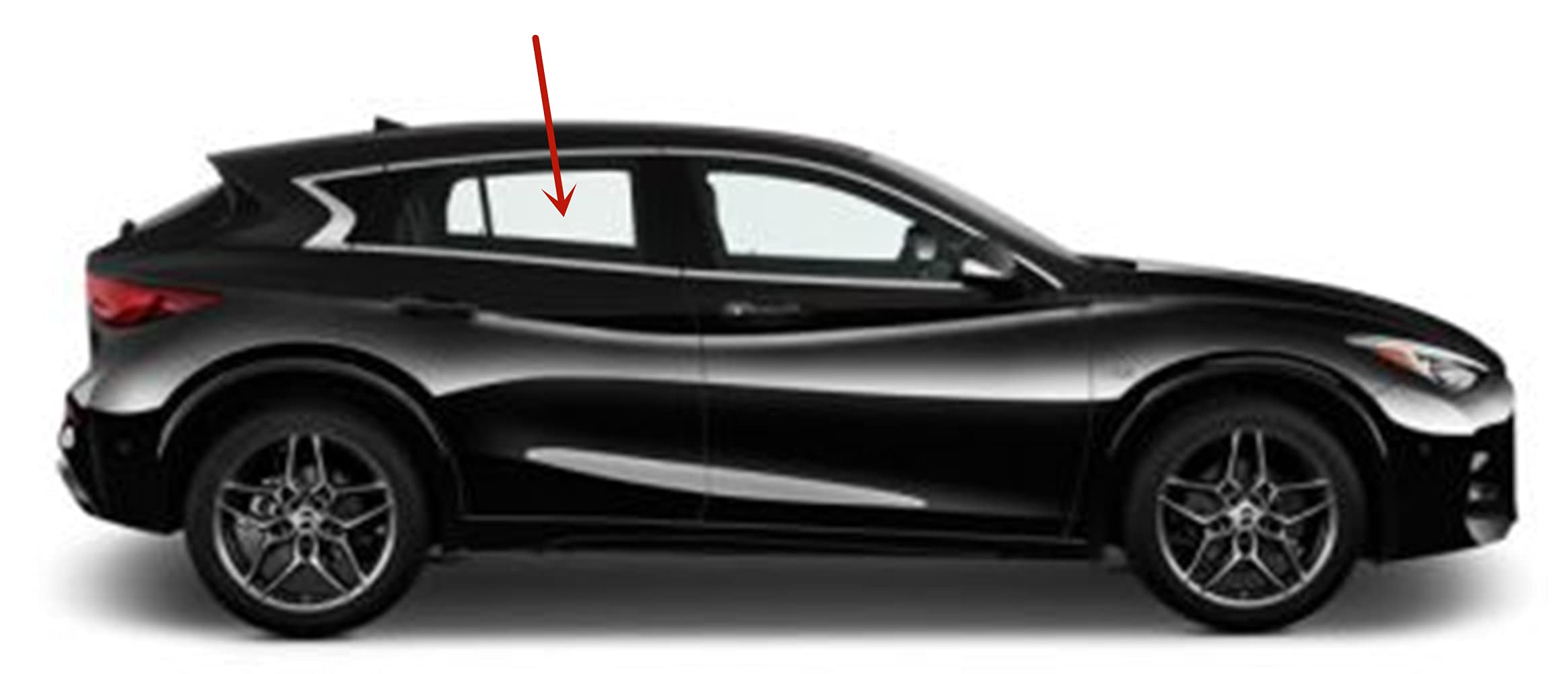Infiniti QX30 2017-2019 Right Side Rear Passenger Door Window Glass Replacement - Perfect for DIY Auto Repair & Window Replacement at Home or Shop