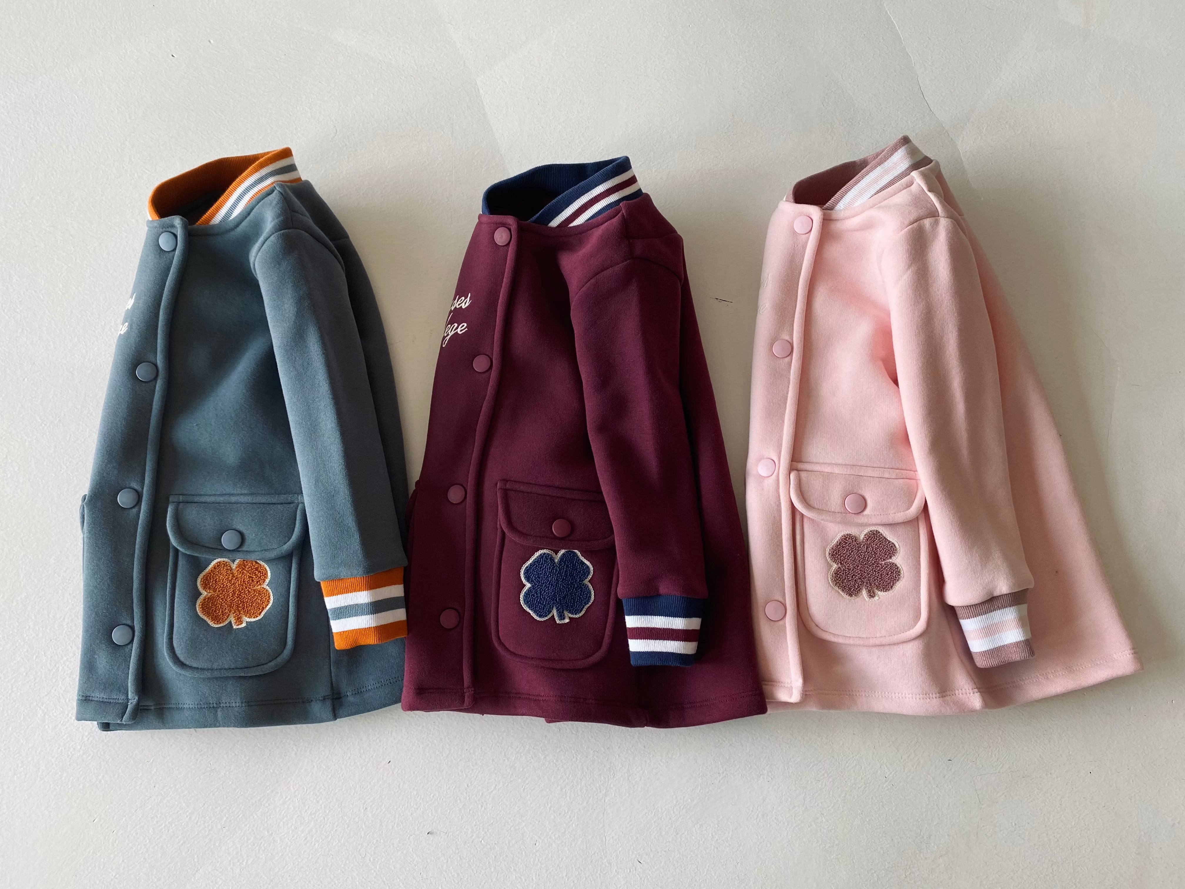 Front Button Girls' College Jacket - Stylish & Comfortable Outerwear for School, Casual Wear & Outdoor Activities